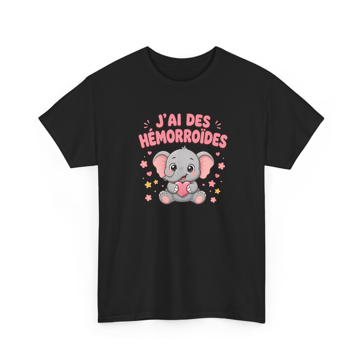 Tee Shirt Hémorroïdes Homme et Femme – J’ai des Hémorroïdes – T-Shirt Humour Éléphant Cadeau Drôle Original