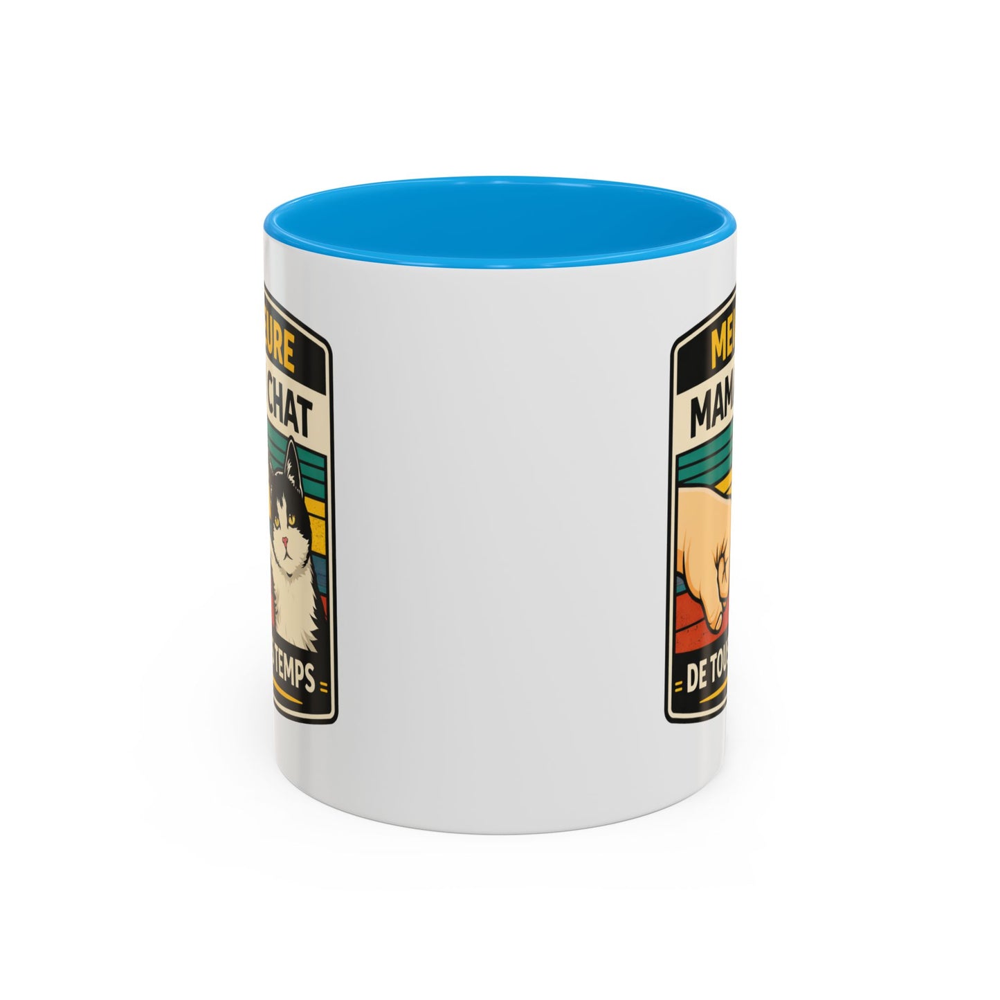 Tasse Meilleure Maman Chat de Tous les Temps – Mug Chat Noir et Blanc – Cadeau Maman Original – Céramique 325ml