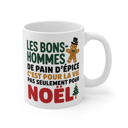 Tasse Céramique 325ml “Les Bonshommes de Pain d’Épice” – Mug Humour Noël – Cadeau Fête Hiver