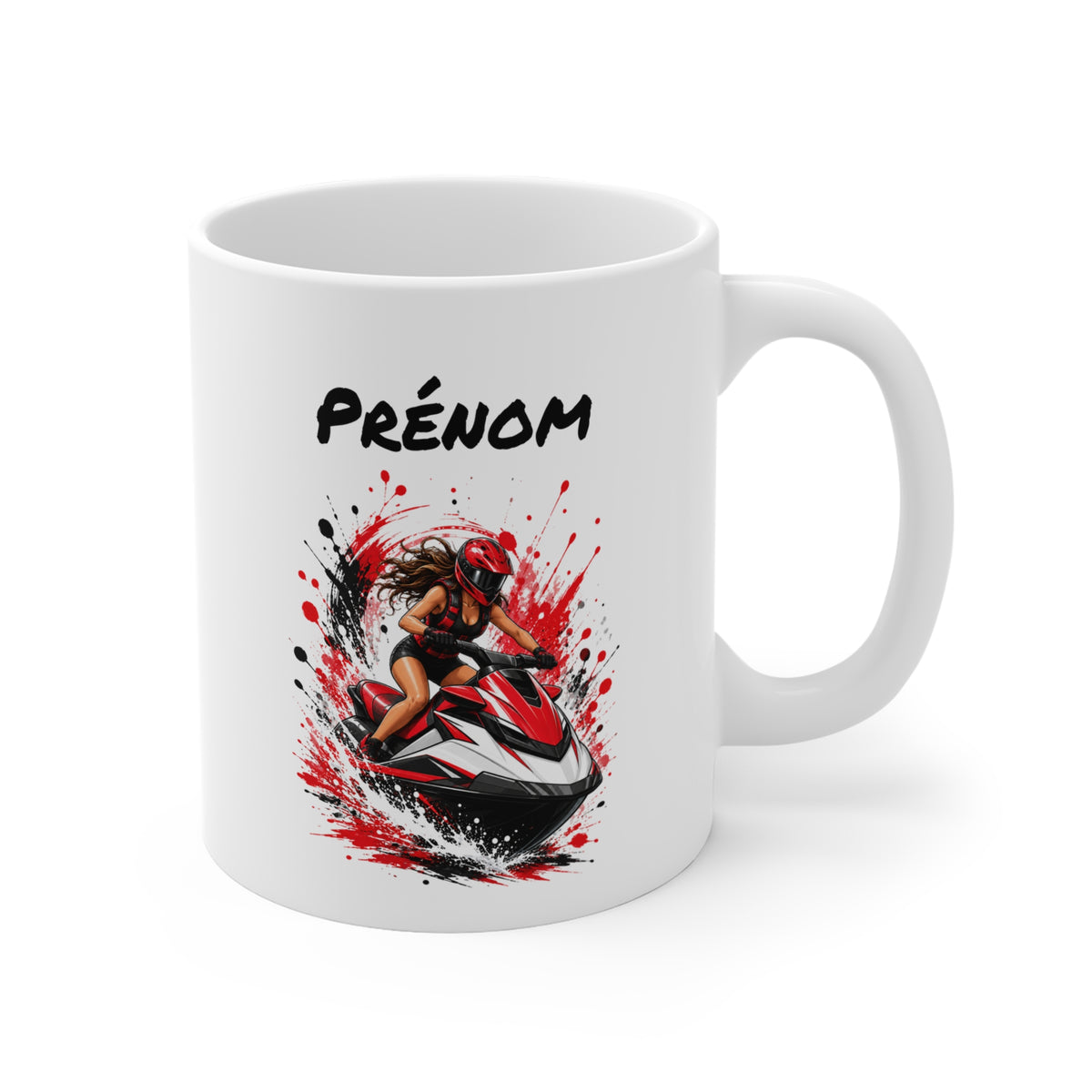 Mug Jet Ski Personnalisable avec Prénom – Femme – Tasse Passion Sport Nautique – Cadeau Original Personnalisé
