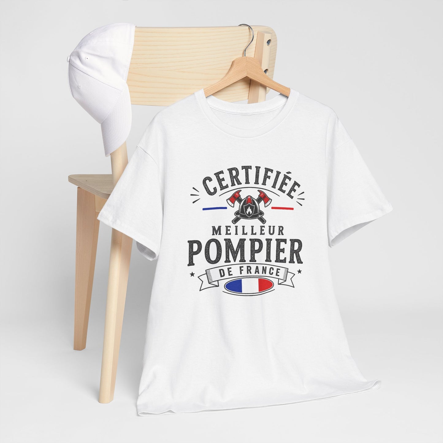 Tee Shirt Pompier Homme – Certifié Meilleur Pompier de France – T-Shirt Métier Sapeur Pompier Cadeau Original