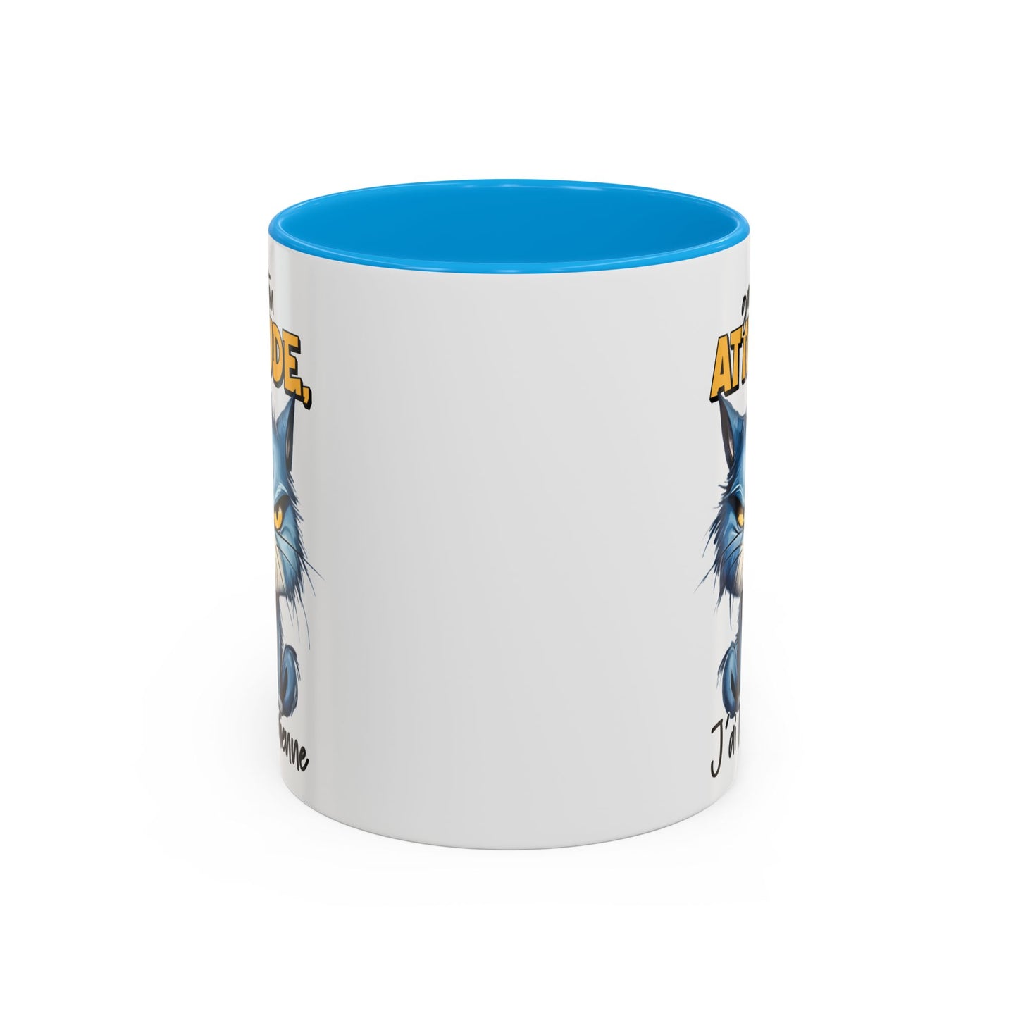 Tasse Garde Ton Attitude J’Ai La Mienne – Mug Chat Grincheux Humour Drôle 325ml
