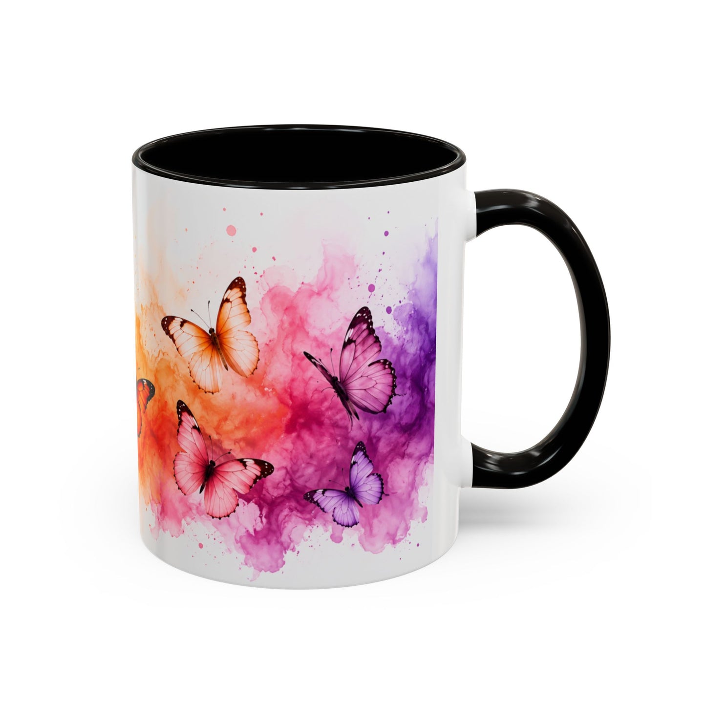 Tasse Papillons Colorés – Mug Aquarelle Artistique et Multicolore – Cadeau Nature et Féerie 325ml