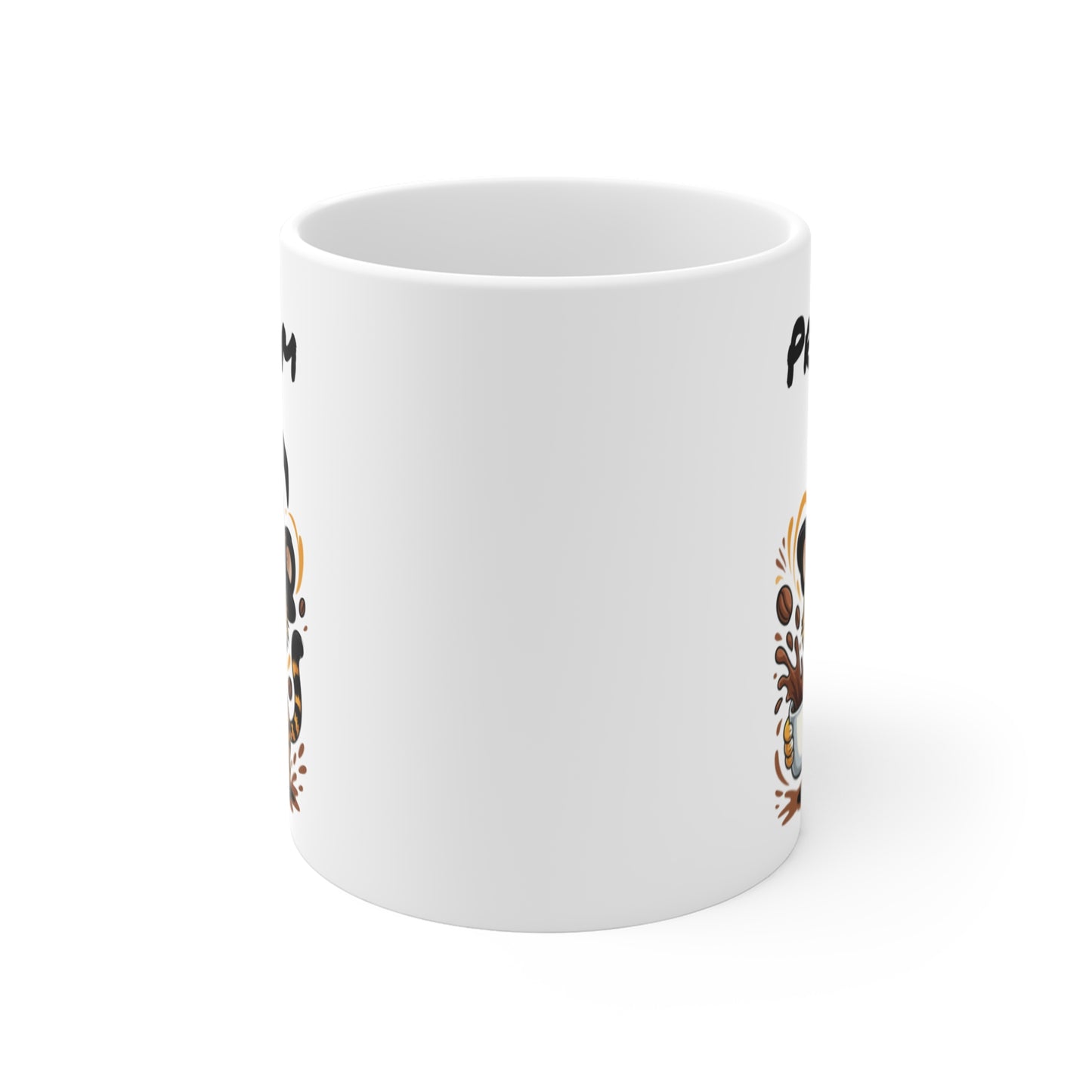 Tasse Personnalisable Léopard Sorcier Café – Mug Prénom Céramique 325ml – Cadeau Drôle Halloween Animal Illustré