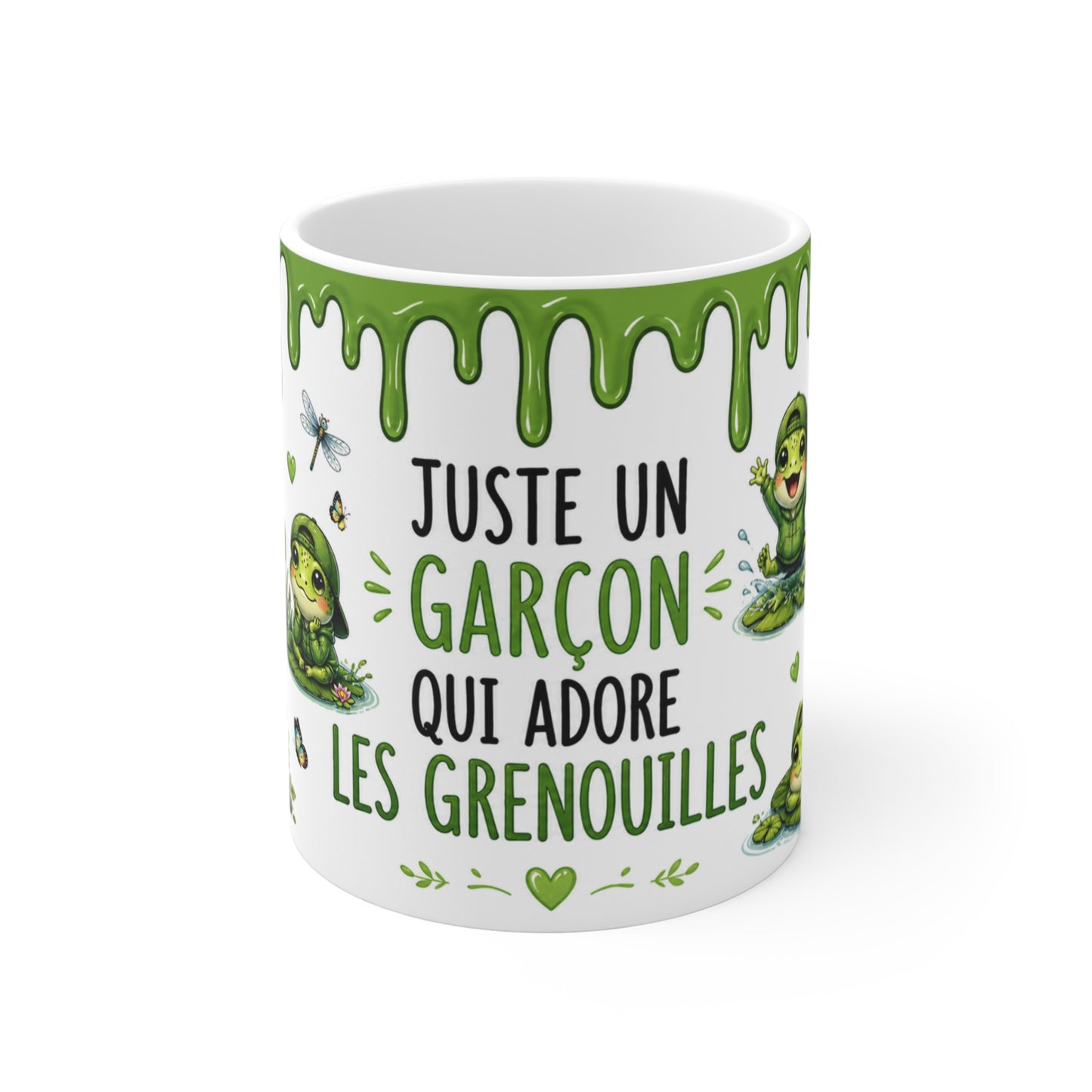 Tasse Juste Un Garçon Qui Adore Les Grenouilles – Mug Grenouille Kawaii Garçon Casquette Nénuphar – Cadeau Enfant Homme 325ml