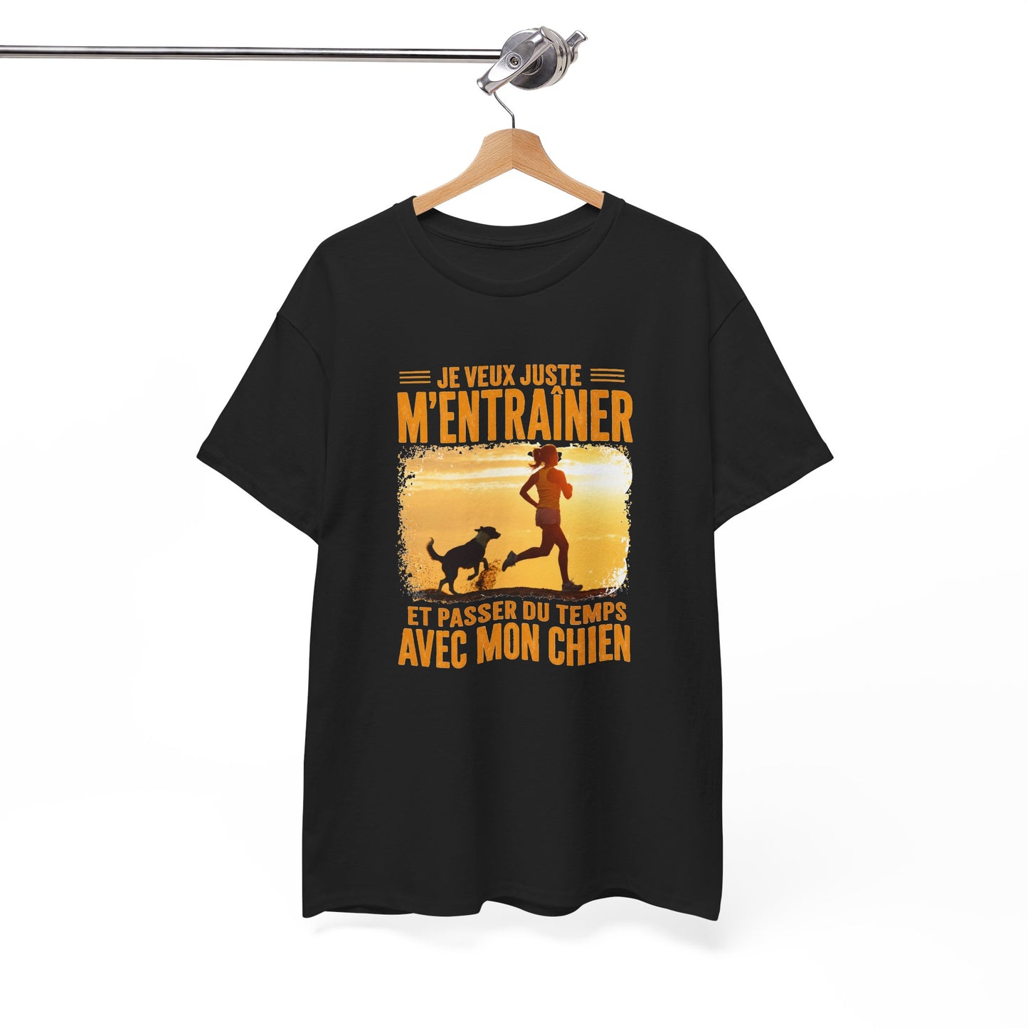 T-Shirt Femme Running avec Chien – Course à Pied Jogging Sport Canin – Cadeau Coureuse Amoureuse des Chiens