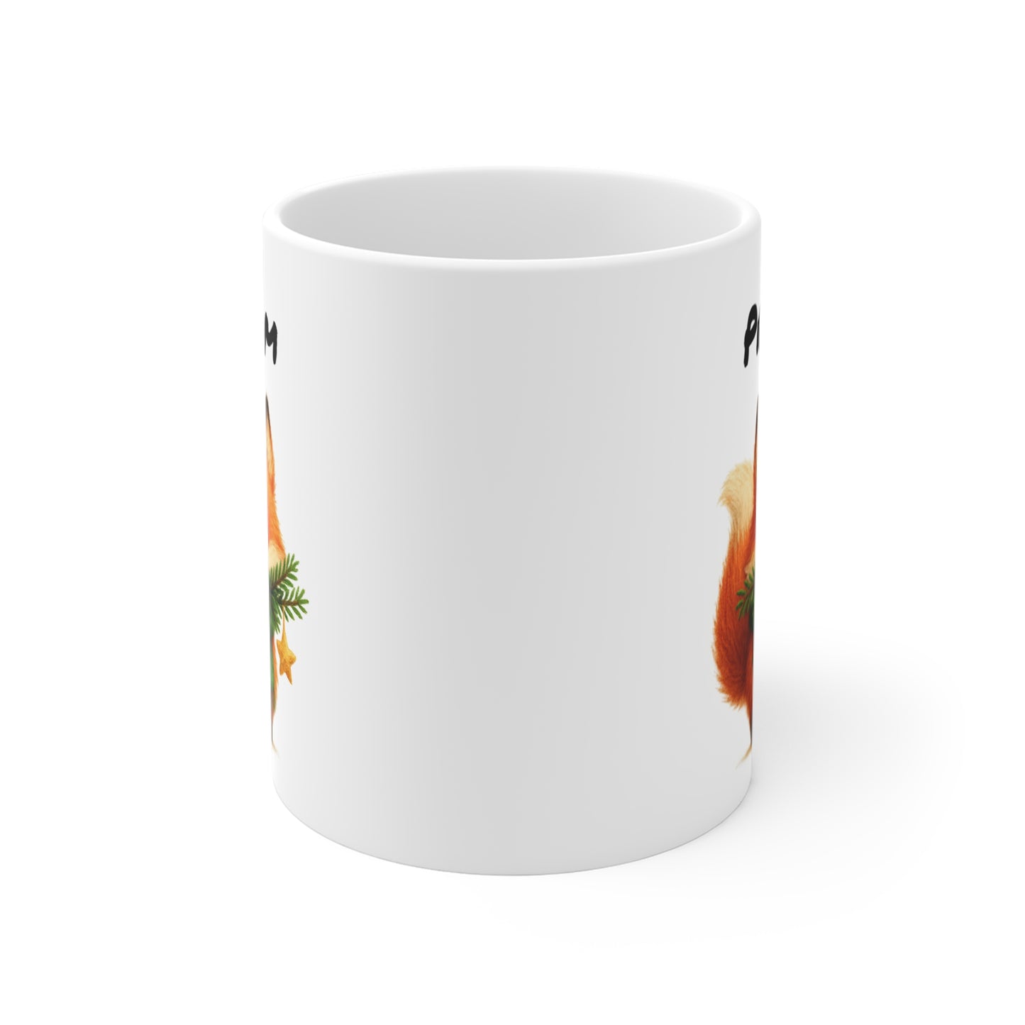 Tasse Personnalisable Renard Noël Mignon – Mug Prénom Festif – Cadeau Nature et Hiver 325 ml