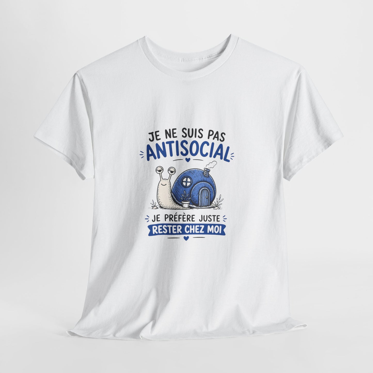 T-Shirt Humour Introverti Je Ne Suis Pas Antisocial – Rester Chez Moi – Tee Shirt Drôle Homme Femme