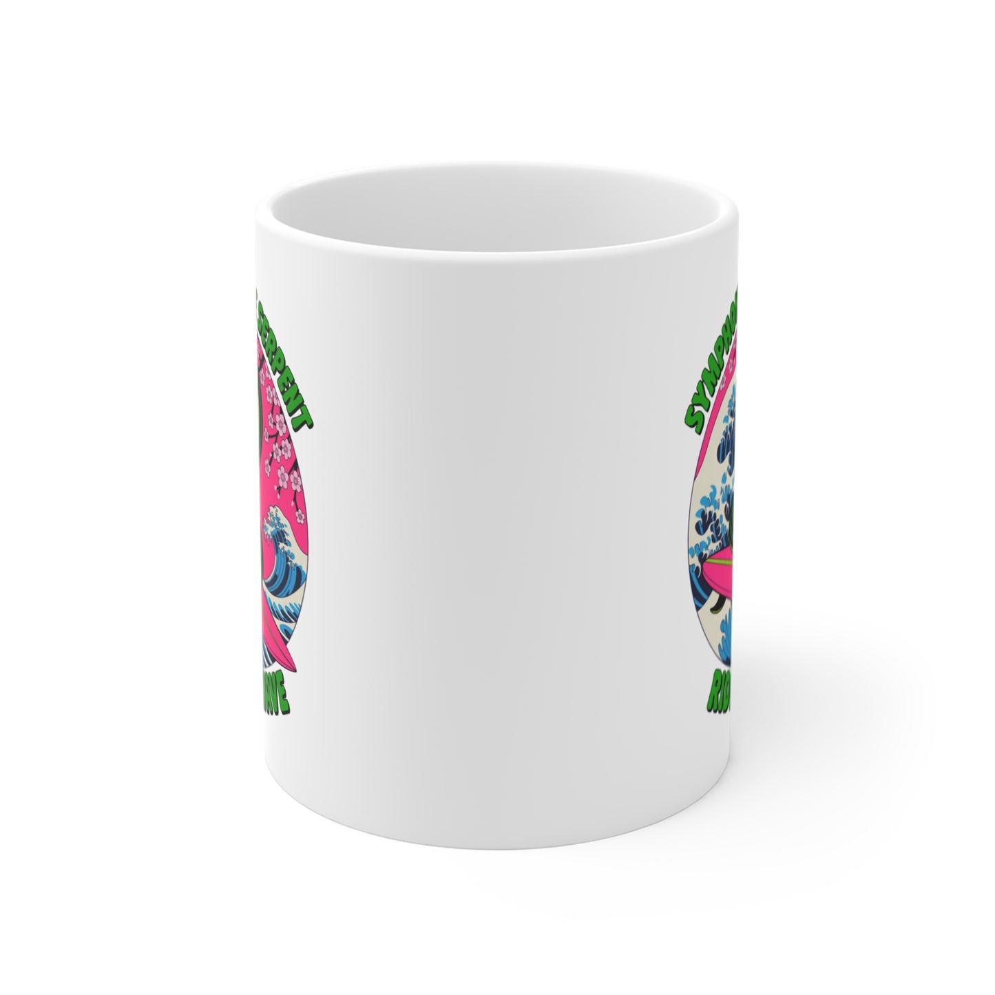 Mug Serpent 325ml – Symphonie du Serpent Surfe la Vague – Tasse en Céramique Originale Cadeau