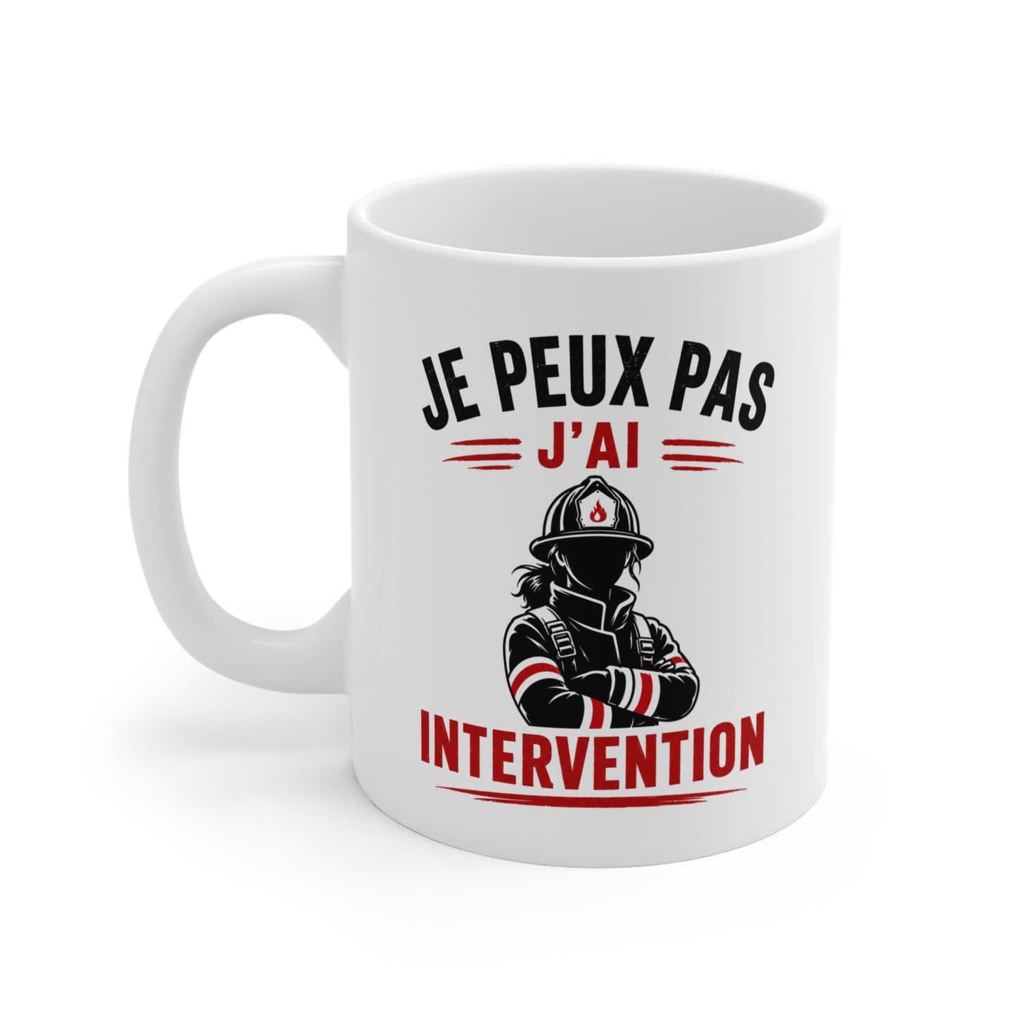 Mug Pompier Femme – Cadeau Pompière Sapeur-Pompier Intervention – Tasse Humour Originale Anniversaire Collègue Amie 325 ml