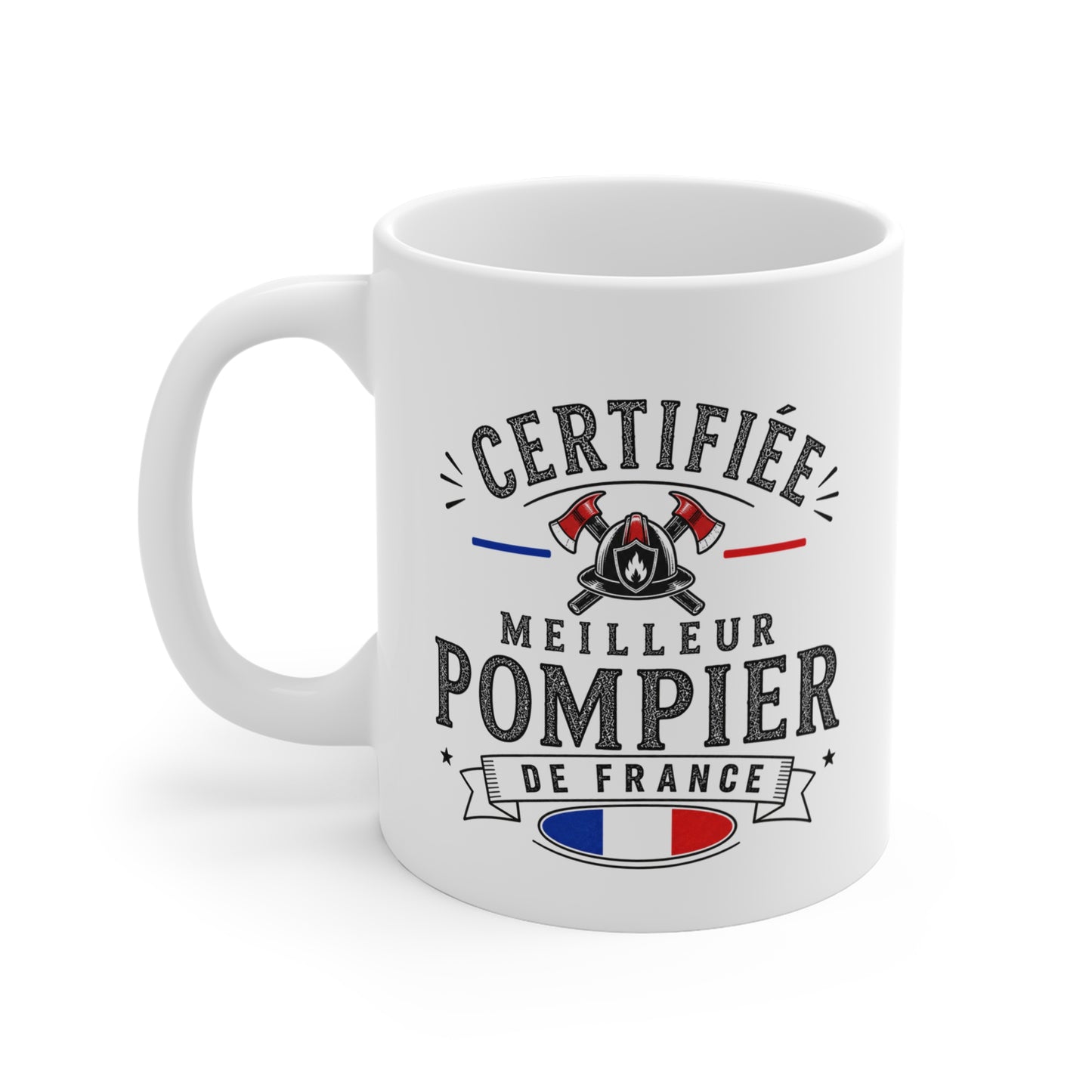Mug Pompier Homme – Certifié Meilleur Pompier de France – Tasse Humour Métier – Cadeau Original Pompier