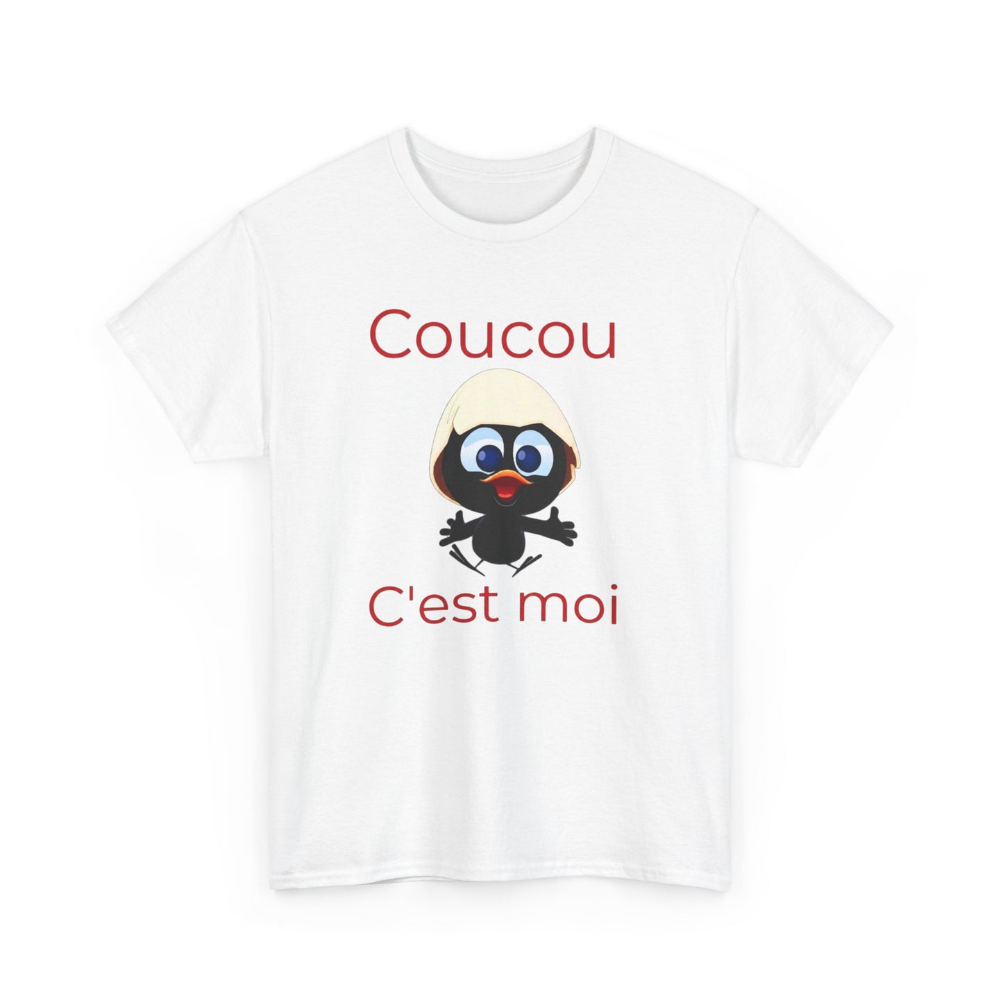 T-Shirt Calimero Cartoon Humour – Coucou C’est Moi Rouge – Tee Shirt Vintage Drôle Homme Femme
