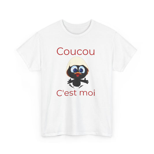 T-Shirt Calimero Cartoon Humour – Coucou C’est Moi Rouge – Tee Shirt Vintage Drôle Homme Femme