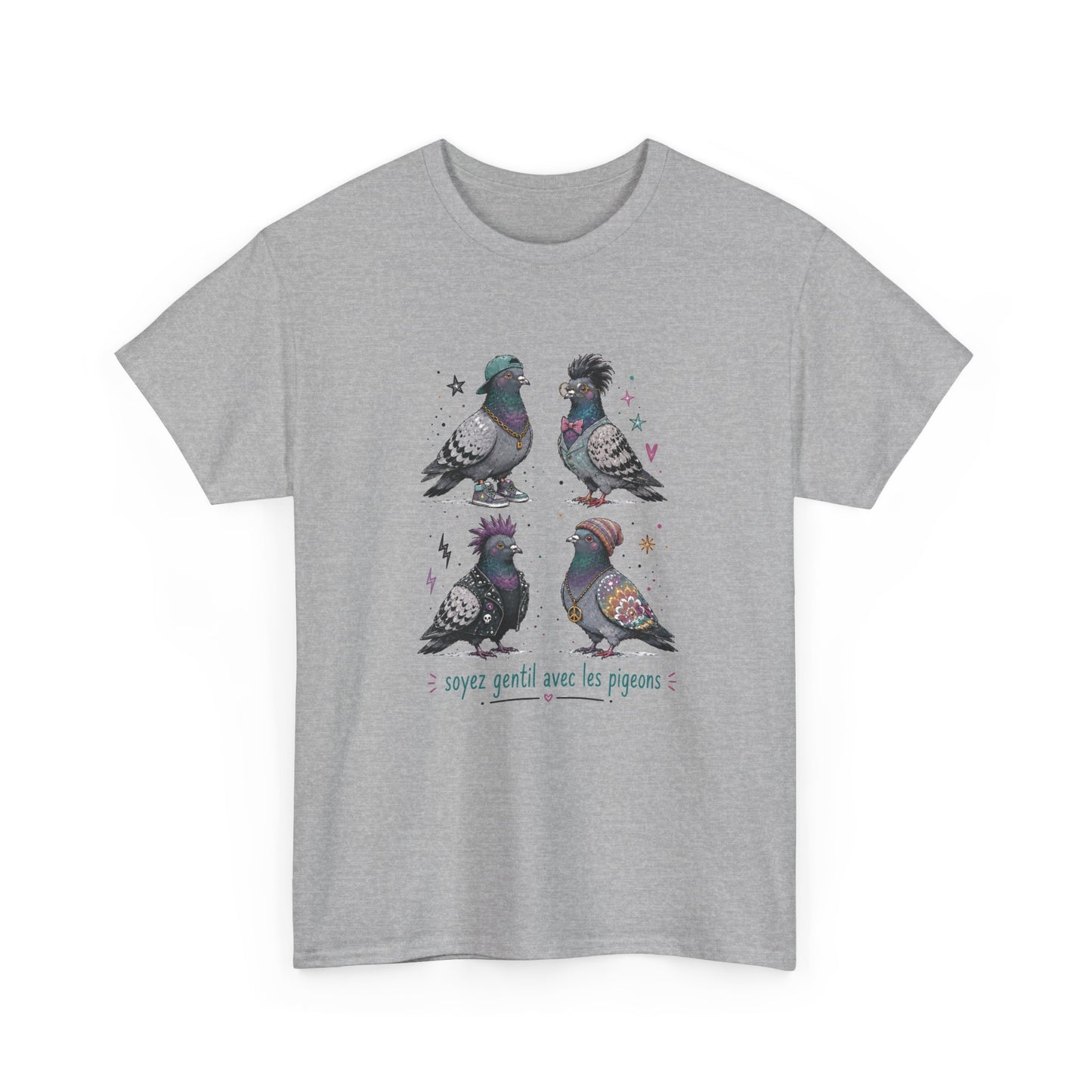 Tee Shirt Homme et Femme Pigeon Humour Oiseau Urbain Streetwear Original Idée Cadeau Amusante