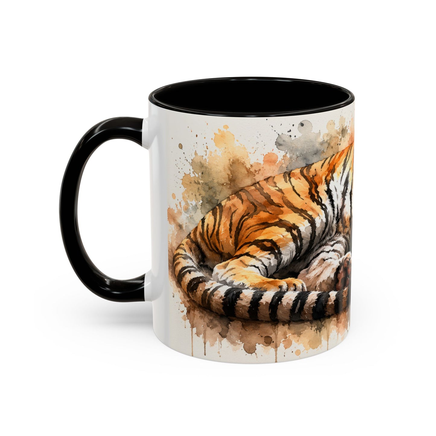 Tasse Tigre Aquarelle – Mug Tigre Endormi Relaxant – Cadeau Animal Sauvage Homme Femme 325ml