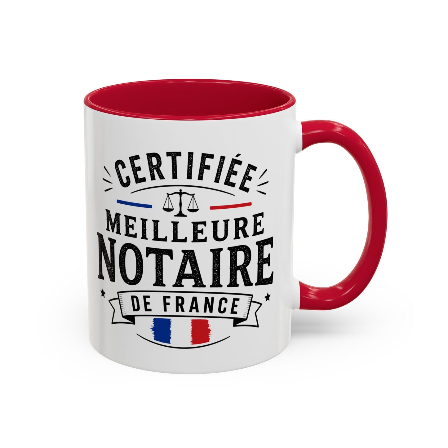 Mug Notaire Femme – Tasse Métier Juridique Justice Droit – Idée Cadeau Original Professionnelle France Noir Bleu Rouge