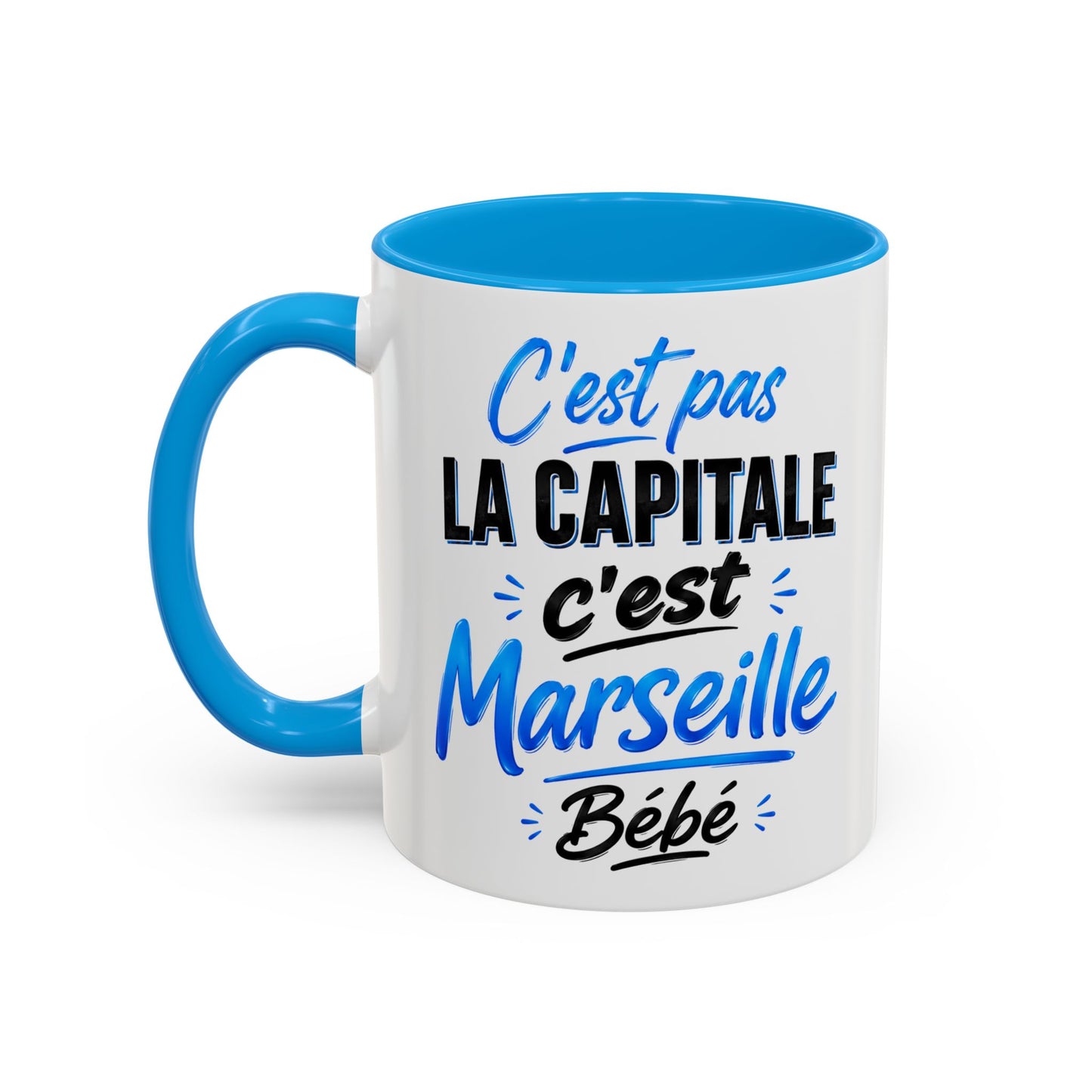 Tasse C’est Pas La Capitale C’est Marseille Bébé – Mug Humour Marseille – Cadeau Marseillais Original 325ml