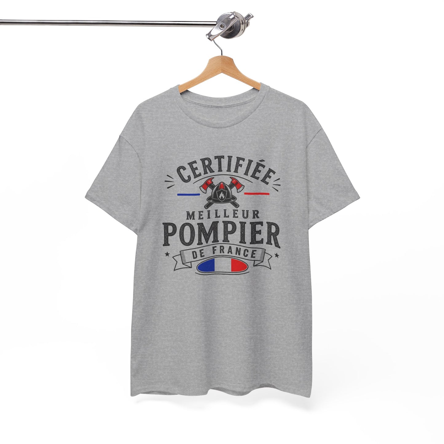 Tee Shirt Pompier Homme – Certifié Meilleur Pompier de France – T-Shirt Métier Sapeur Pompier Cadeau Original
