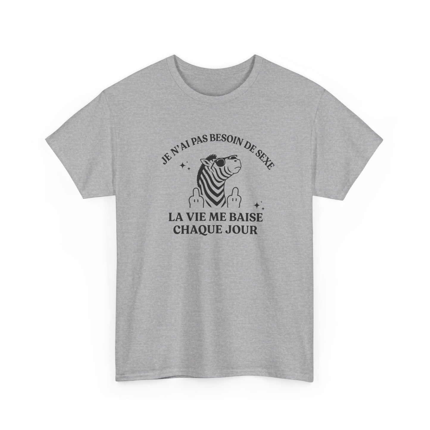 T-Shirt Humour Zèbre Homme Femme – Tee Shirt Message Drôle Vie Quotidienne – Cadeau Humour Sarcastique Noir Blanc Gris