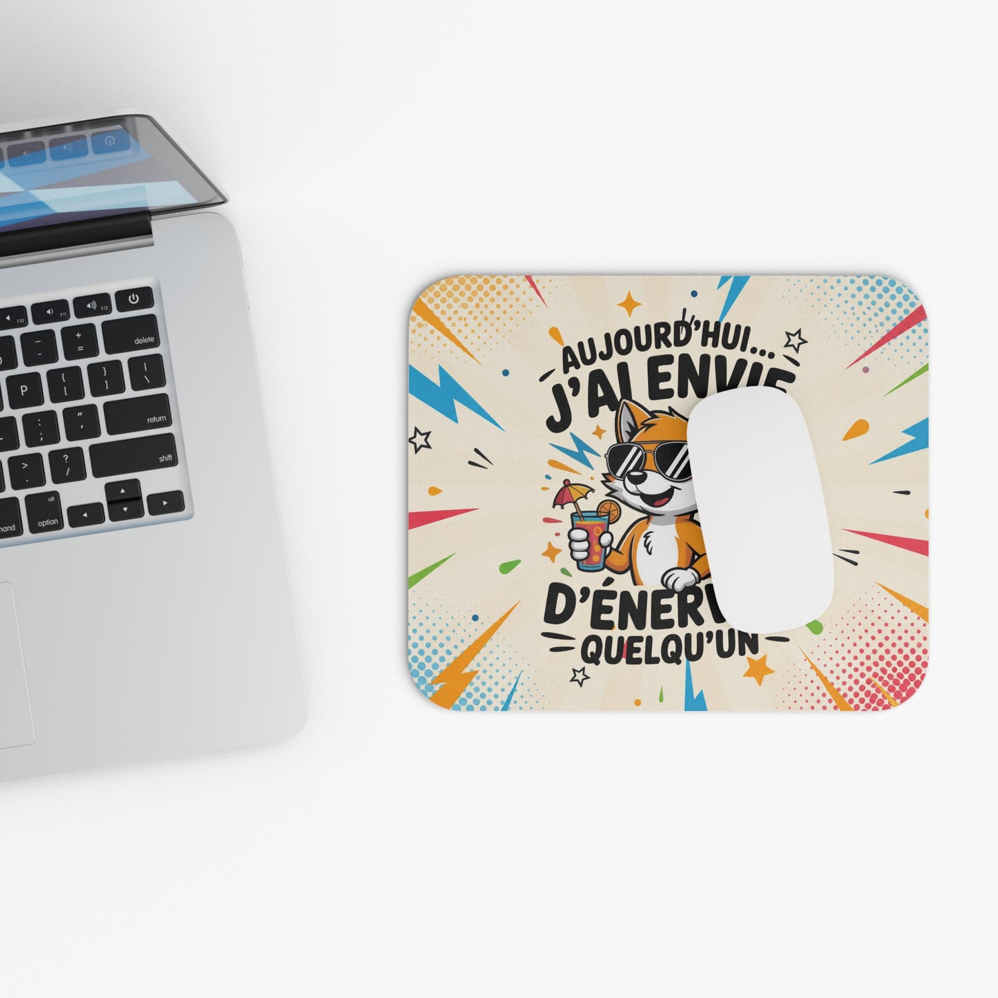 Tapis de Souris 22x18cm Humour Aujourd'hui J'ai Envie d'Énerver Quelqu'un Renard Drôle Cadeau Homme Femme Bureau Gaming
