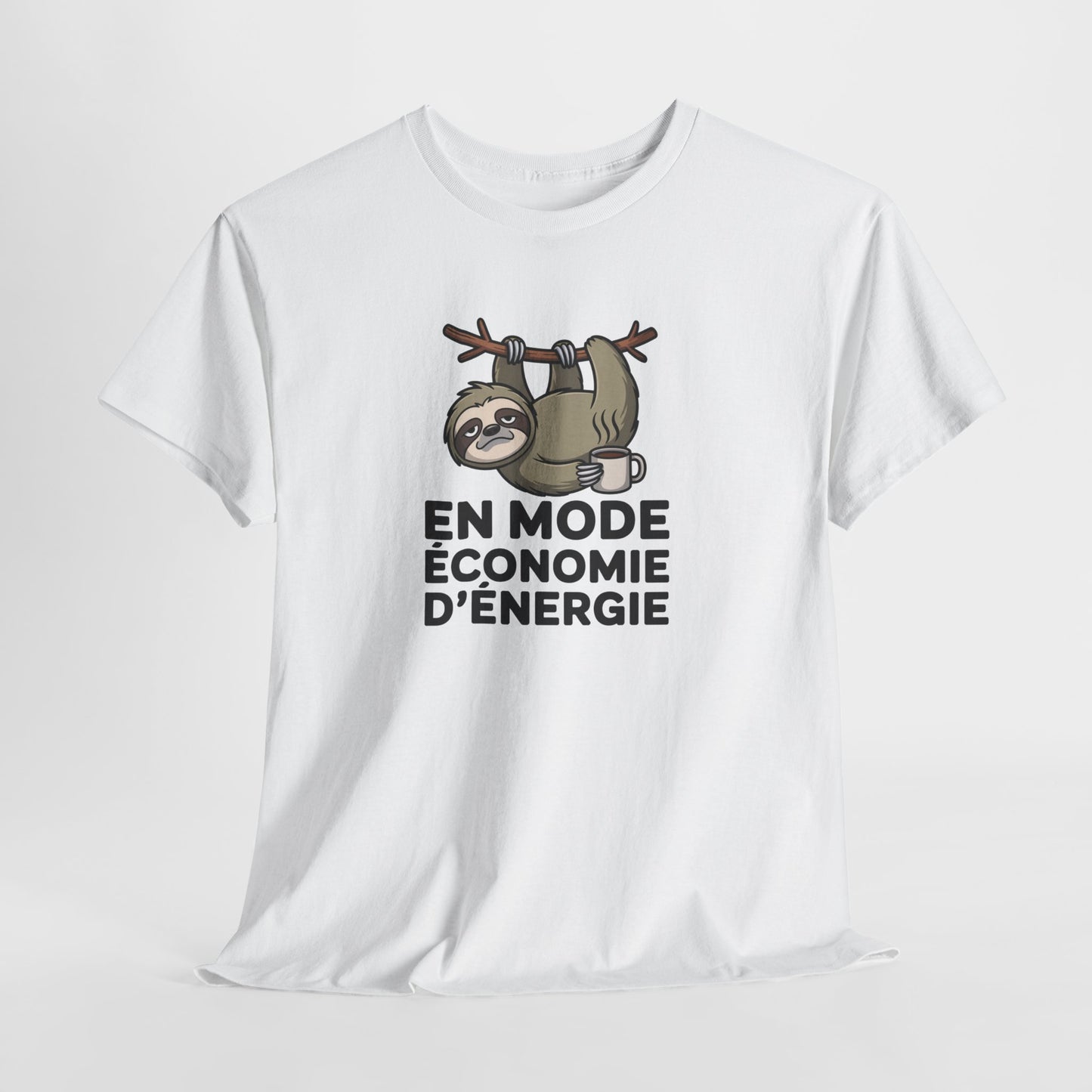 T-Shirt Humour En Mode Économie d’Énergie – Tee Shirt Drôle Paresseux Fatigue Lenteur Café Travail Sarcastique Cadeau Homme Femme