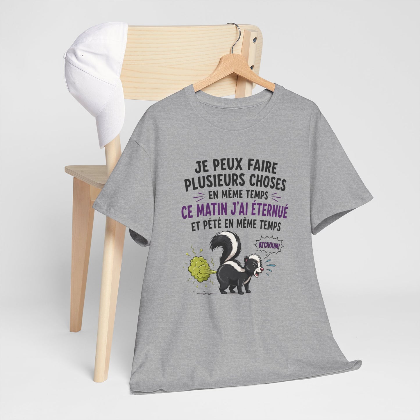 Tee-Shirt Homme et Femme Humour – Putois Drôle Multitâche – Cadeau Original Amusant pour Amoureux des Animaux