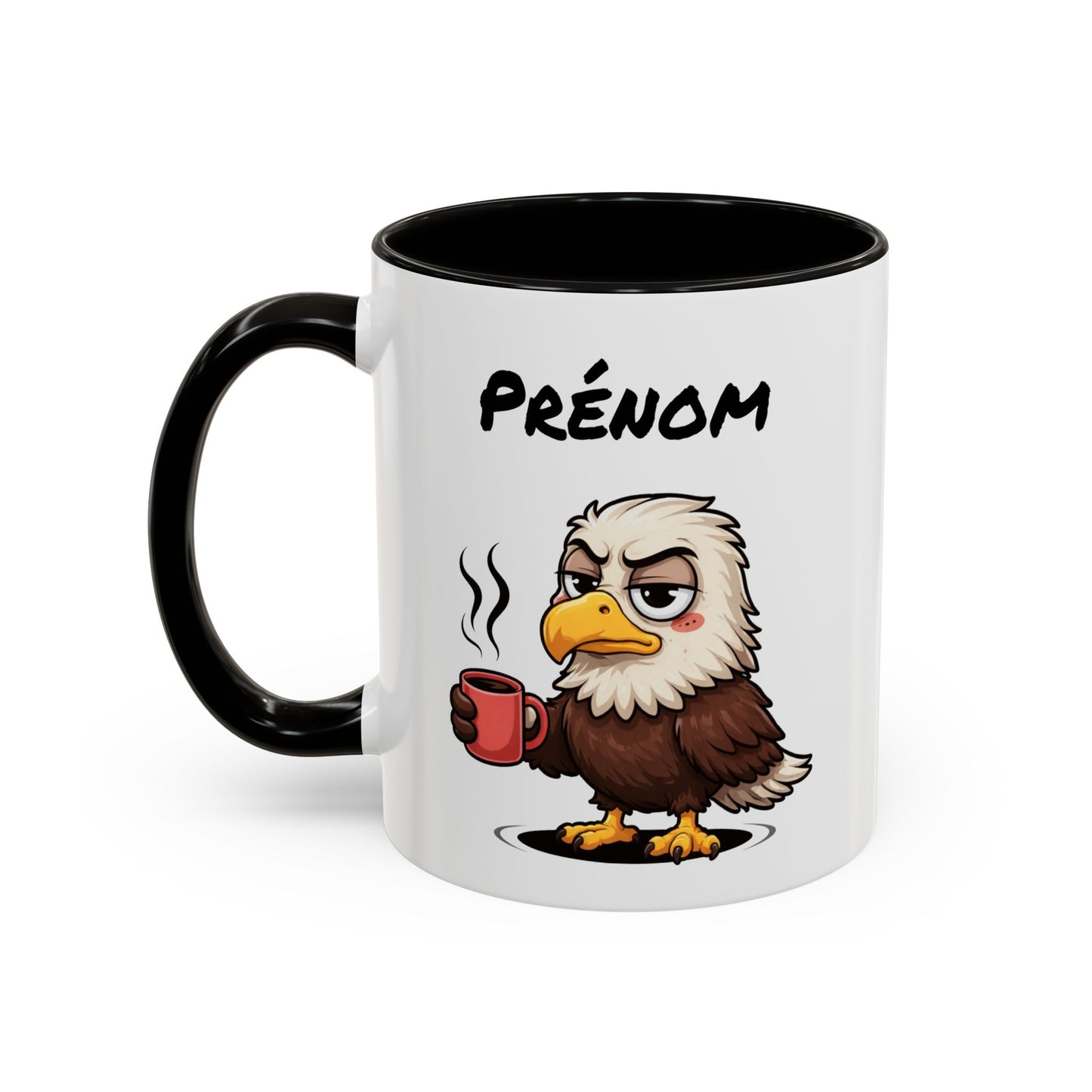 Tasse Aigle Café Personnalisable 325ml – Mug Céramique Humour Réveil Matin Prénom Cadeau Original