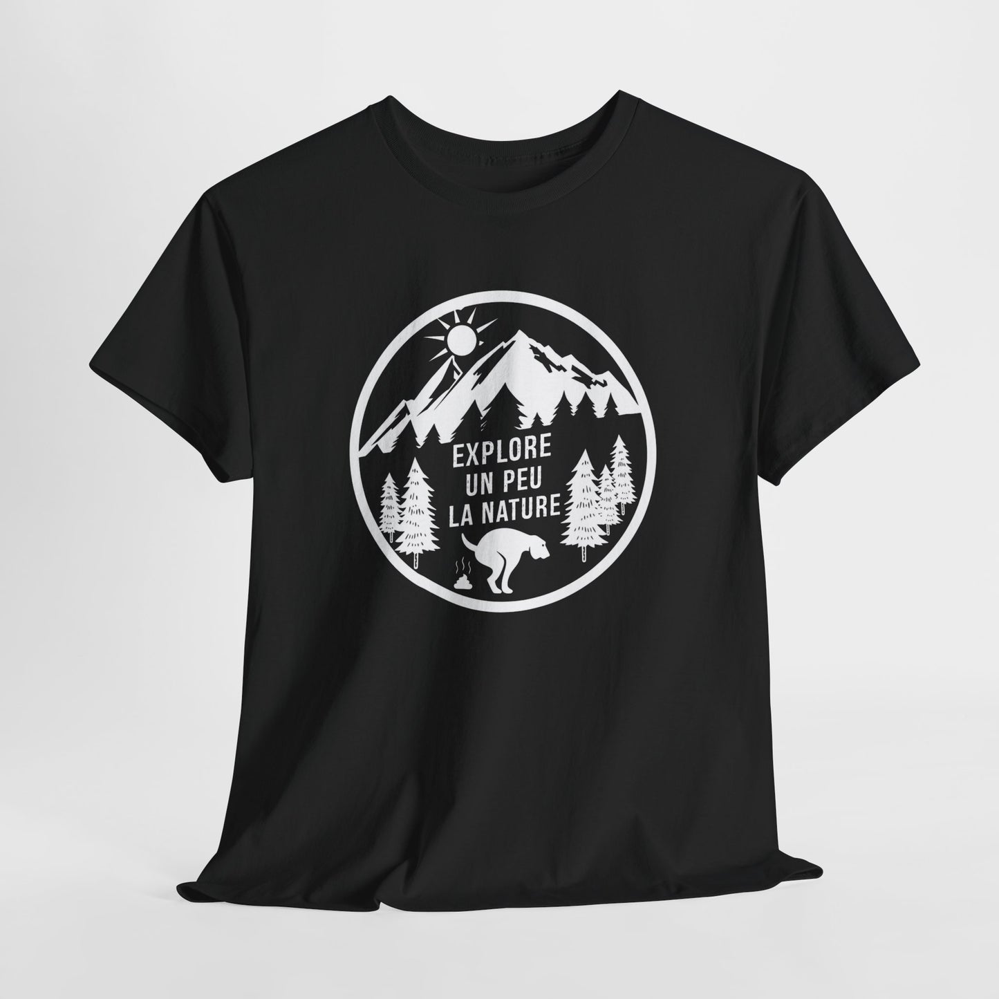 T-Shirt Chien Homme et Femme – Humour Promenade Randonnée Nature – Cadeau Propriétaire de Chien – Amoureux Animaux Plein Air