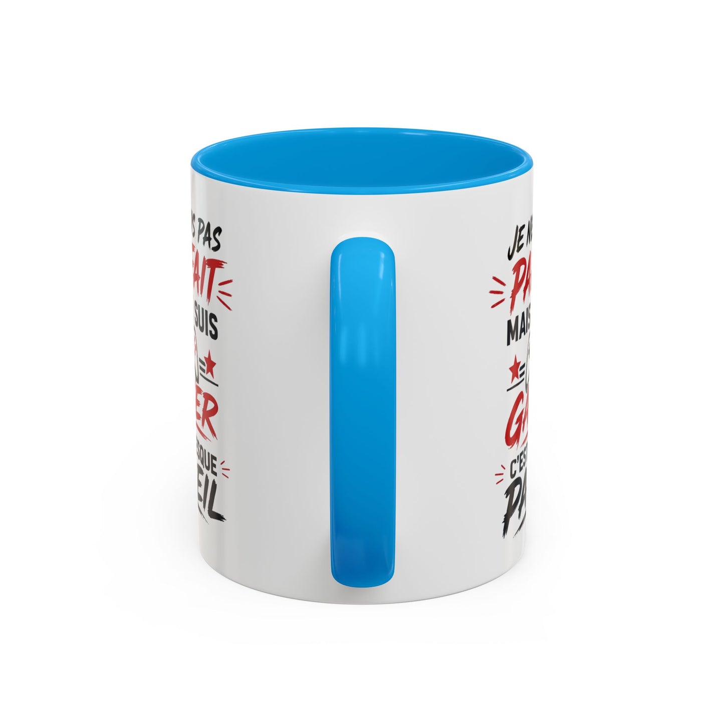 Mug Gamer Humour – Je Ne Suis Pas Parfait Mais Je Suis Gamer – Tasse Geek Drôle Cadeau Gaming Céramique 325ml Noir Rouge