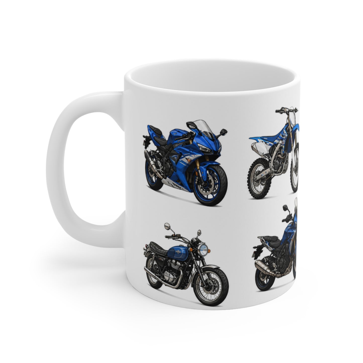 Tasse Moto Bleue – Mug Passion Moto Sportive Cross Roadster Custom Motard Cadeau Homme Femme Enfant 325ml