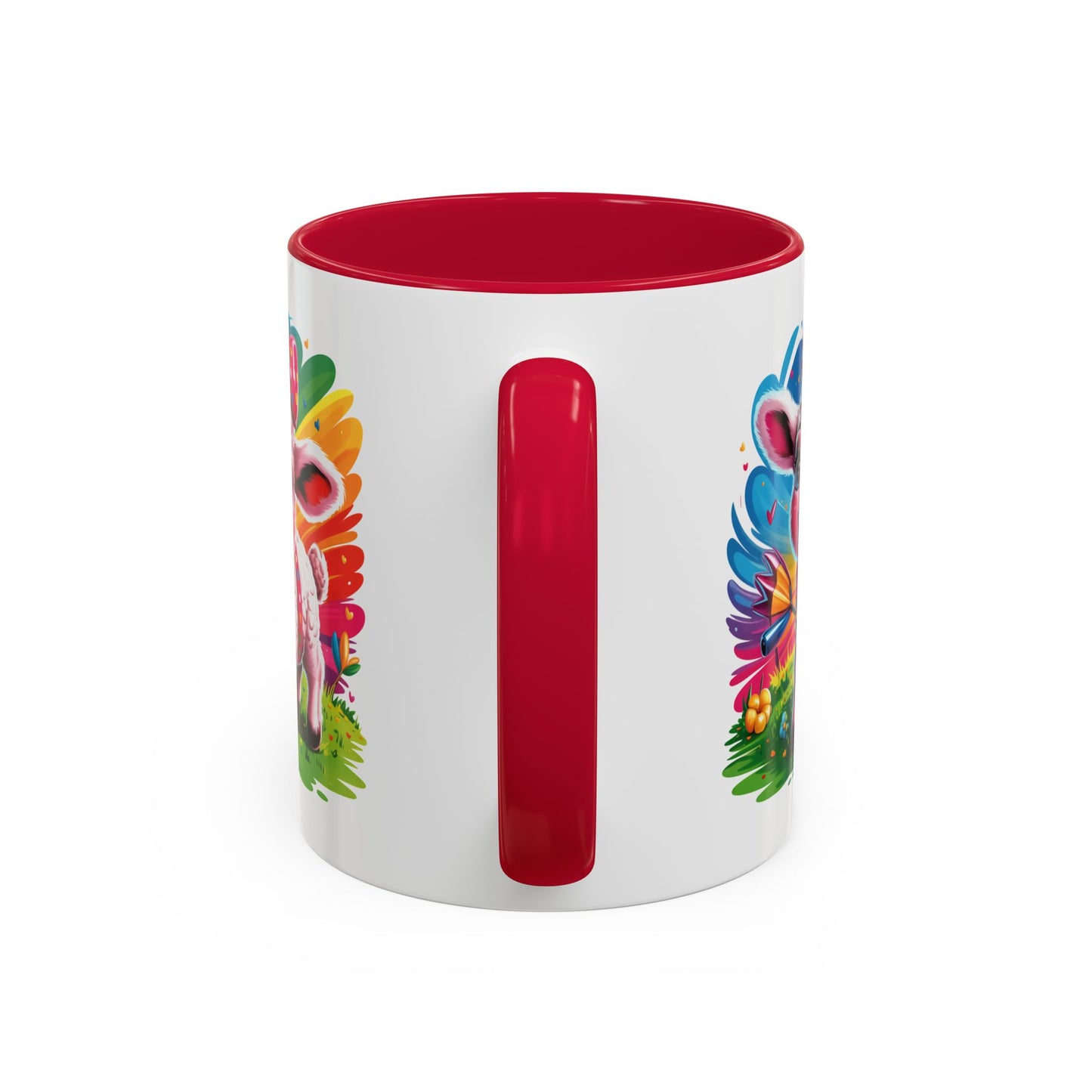 Mug Agneau Mignon Multicolore – Tasse Design Kawaii Animaux et Arc-en-ciel – Cadeau Original 325ml