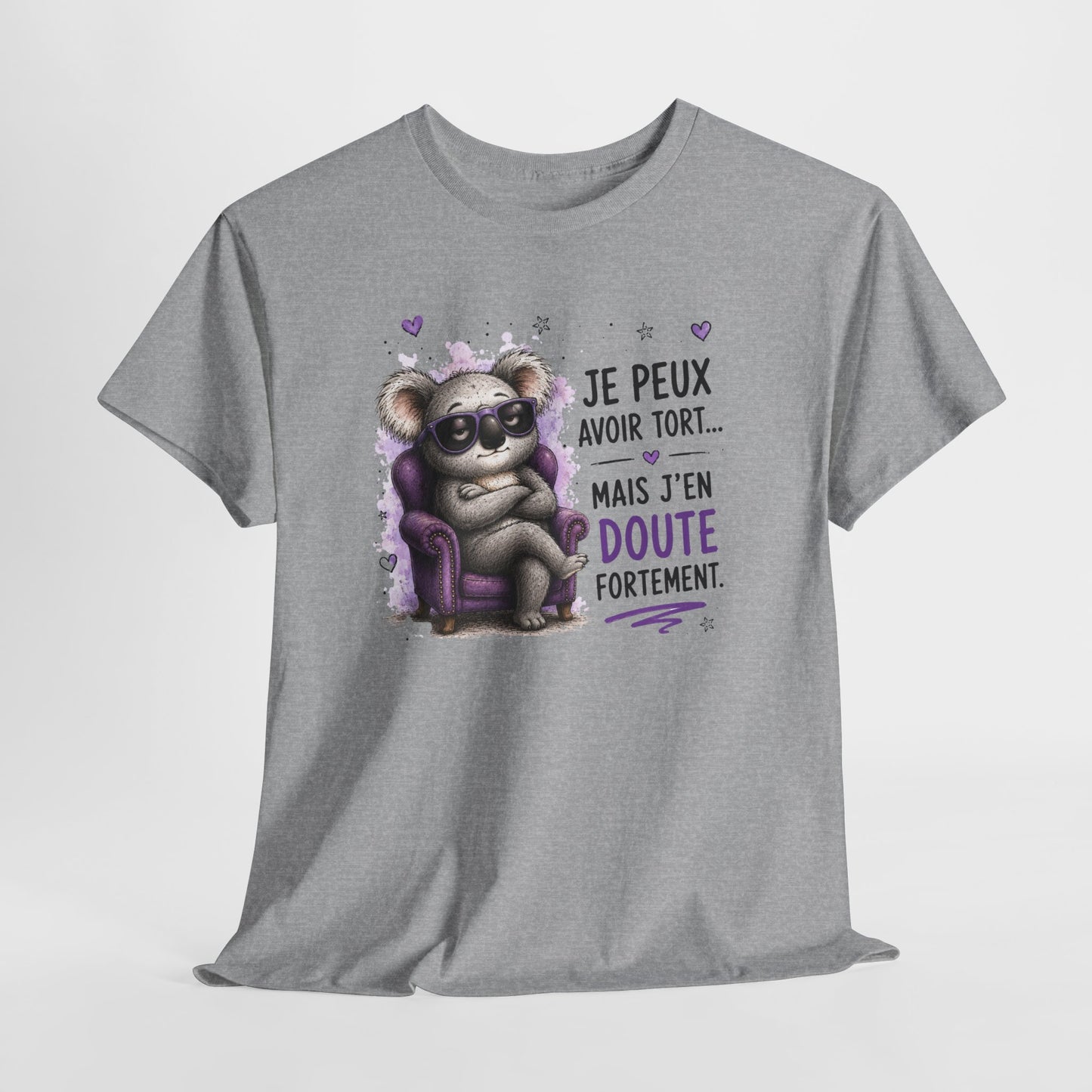 Tee-Shirt Humour Homme et Femme – Koala Drôle Caractère Têtu – Idée Cadeau Original Anniversaire