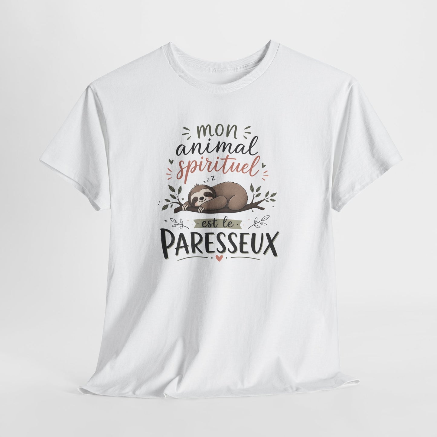 Tee-Shirt Mon Animal Spirituel est le Paresseux – Cadeau Humour Animal Mignon Homme Femme