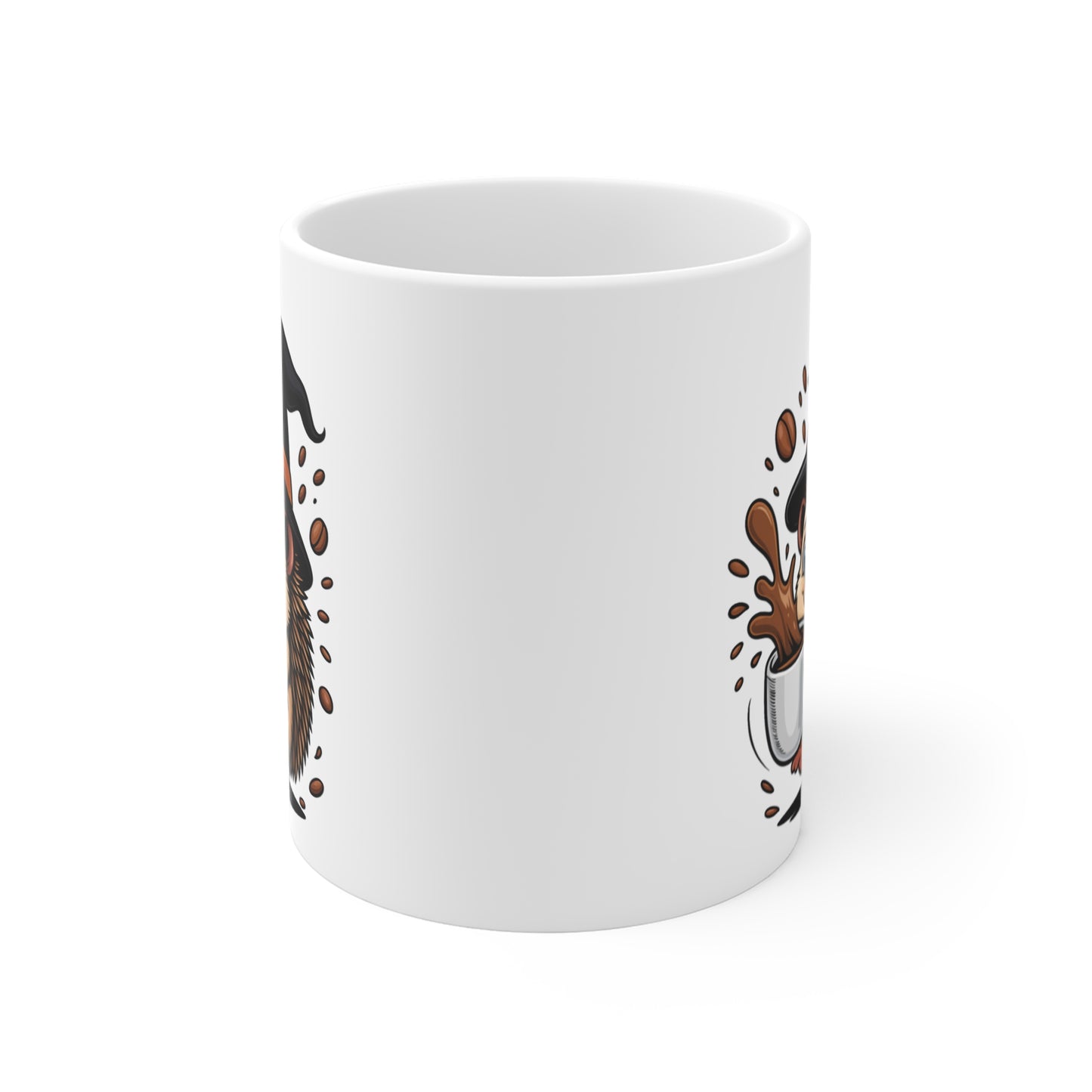 Tasse Hérisson Sorcière Halloween – Mug Céramique Café 325ml – Cadeau Fantaisie Original