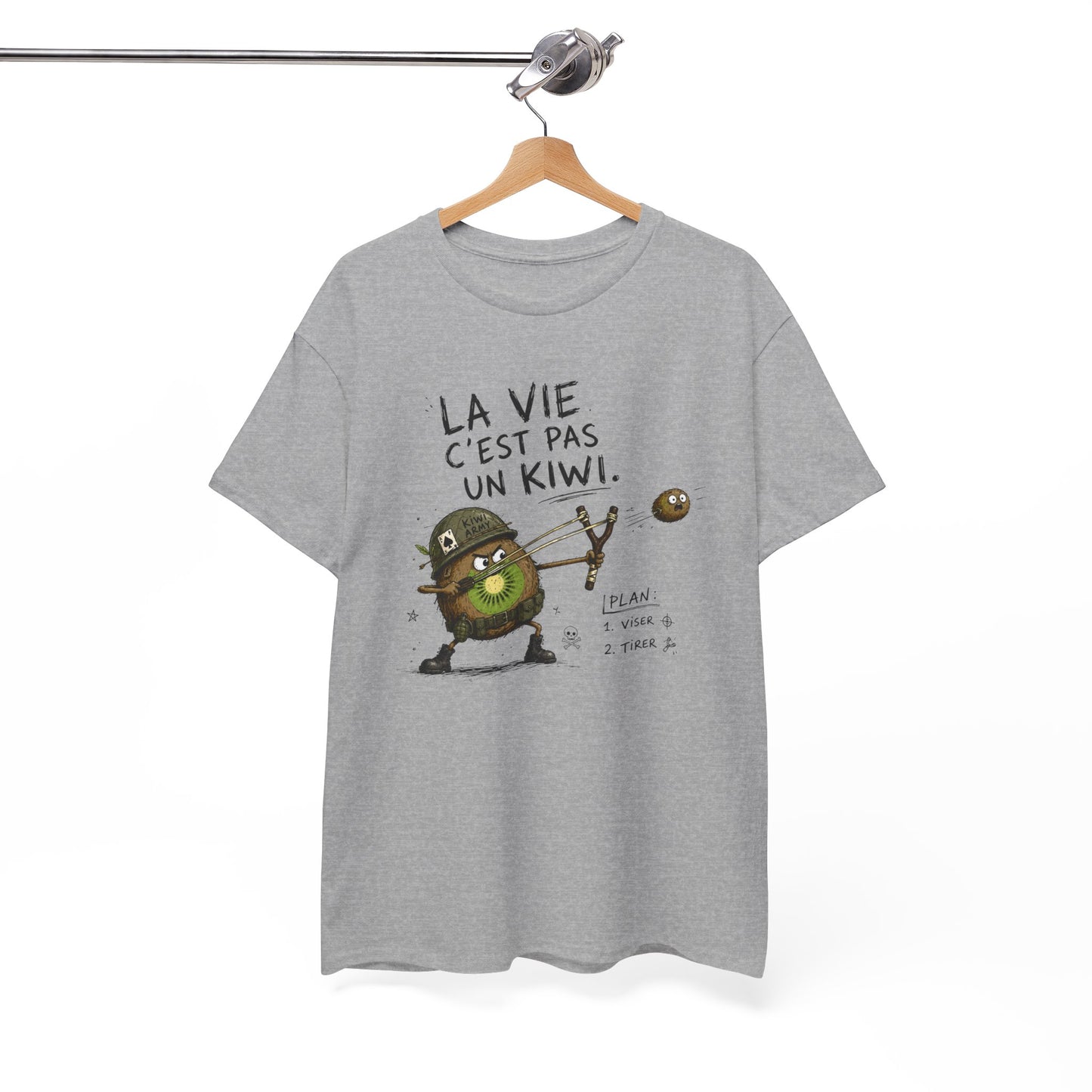 Tee-Shirt La Vie C'est Pas Un Kiwi Homme et Femme – Kiwi Soldat Humour Absurde Cadeau Drôle Original