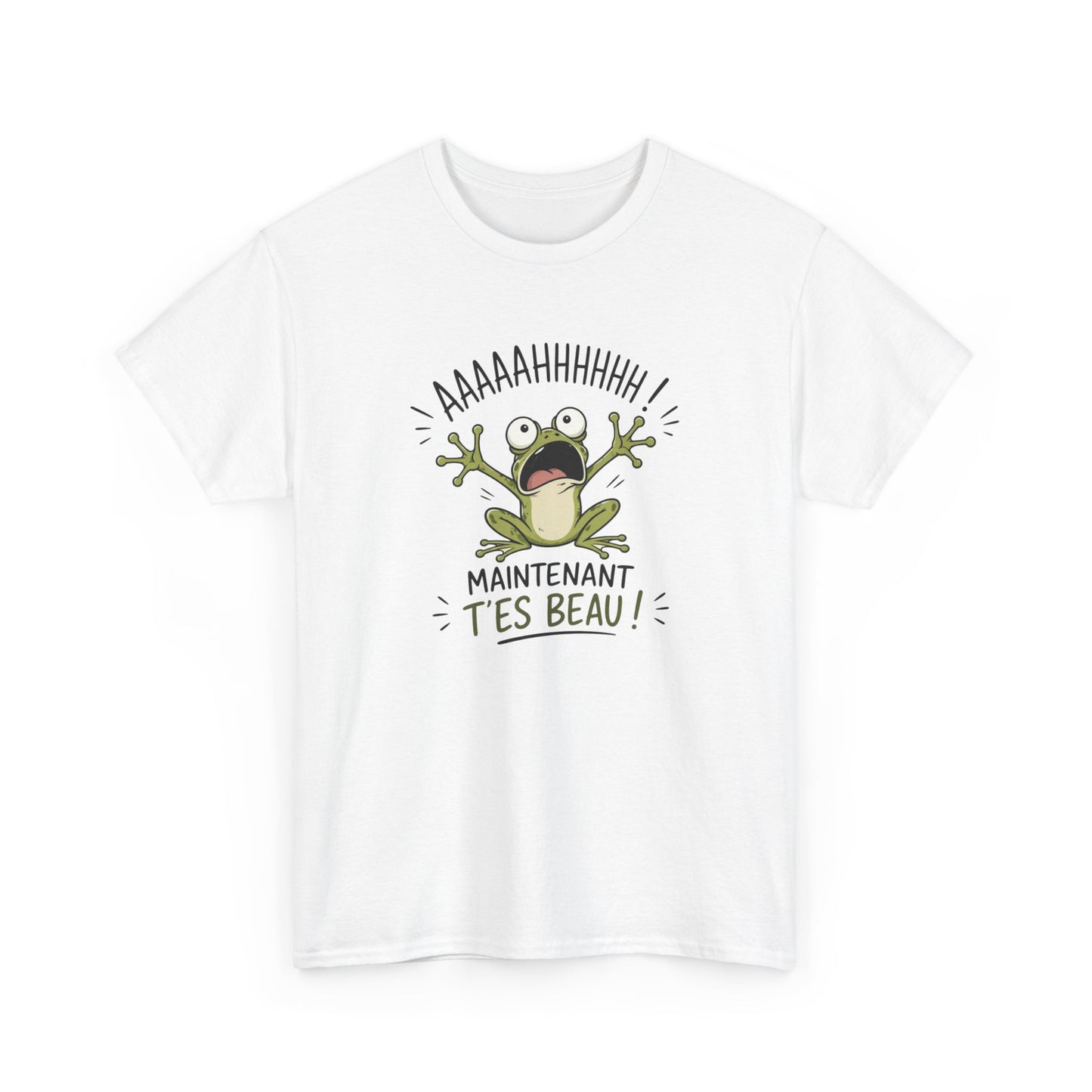 T-Shirt Humoristique Grenouille – Maintenant T’es Beau Tee Shirt Humour Cadeau Drôle Blague Amis Idée Cadeau Original