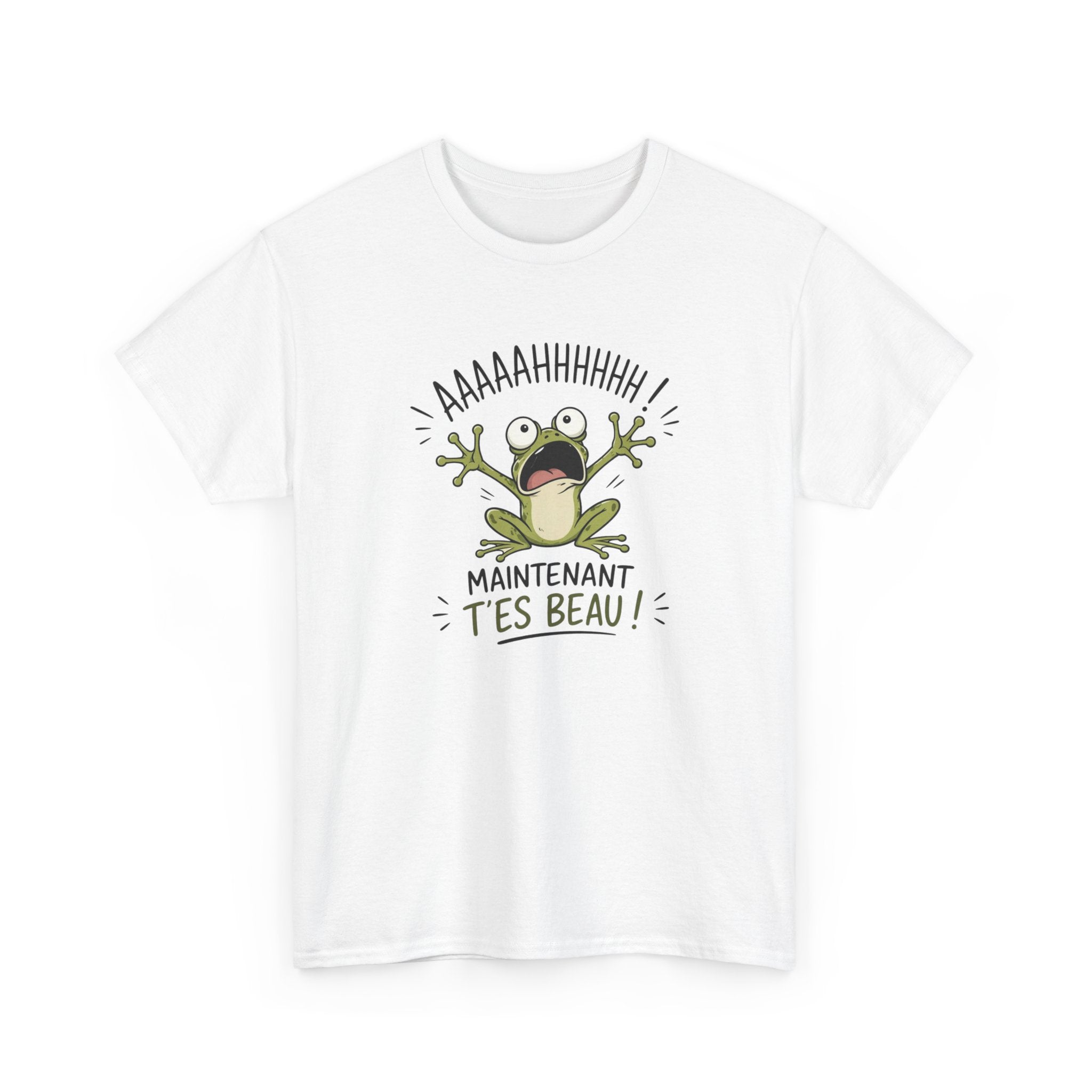 T-Shirt Humoristique Grenouille – Maintenant T’es Beau Tee Shirt Humour Cadeau Drôle Blague Amis Idée Cadeau Original