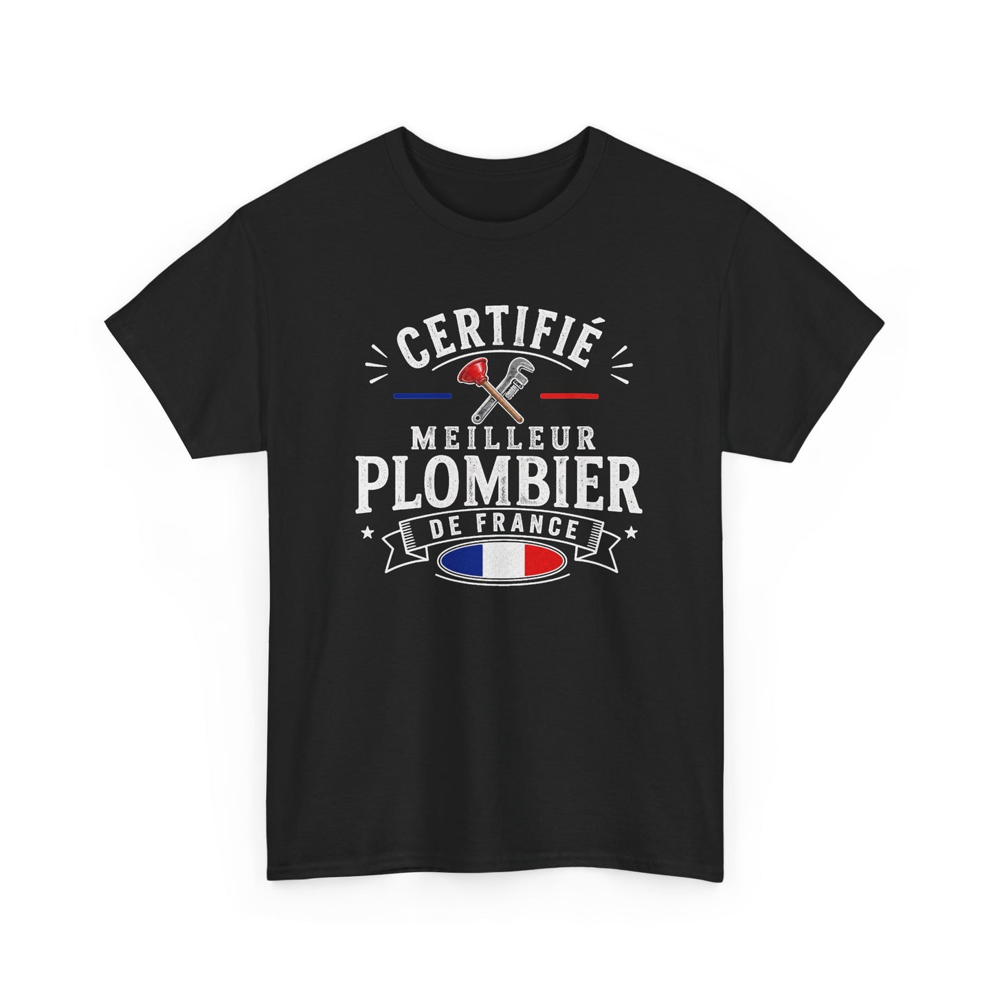 Tee Shirt Plombier Homme et Femme – Certifié Meilleur Plombier de France – T-Shirt Métier Cadeau Original