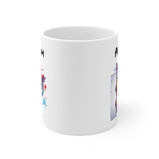 Tasse Personnalisable Hibou Mignon – Mug Prénom Illustration Colorée – Cadeau Animal Nocturne Bohème 325ml