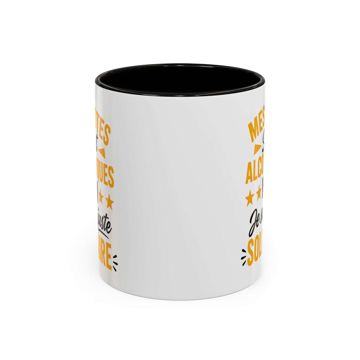 Mug Humour Apéro – Mes Potes Sont Alcooliques Moi Je Suis Juste Solidaire – Tasse Drôle Cadeau Original Fun Céramique 325ml