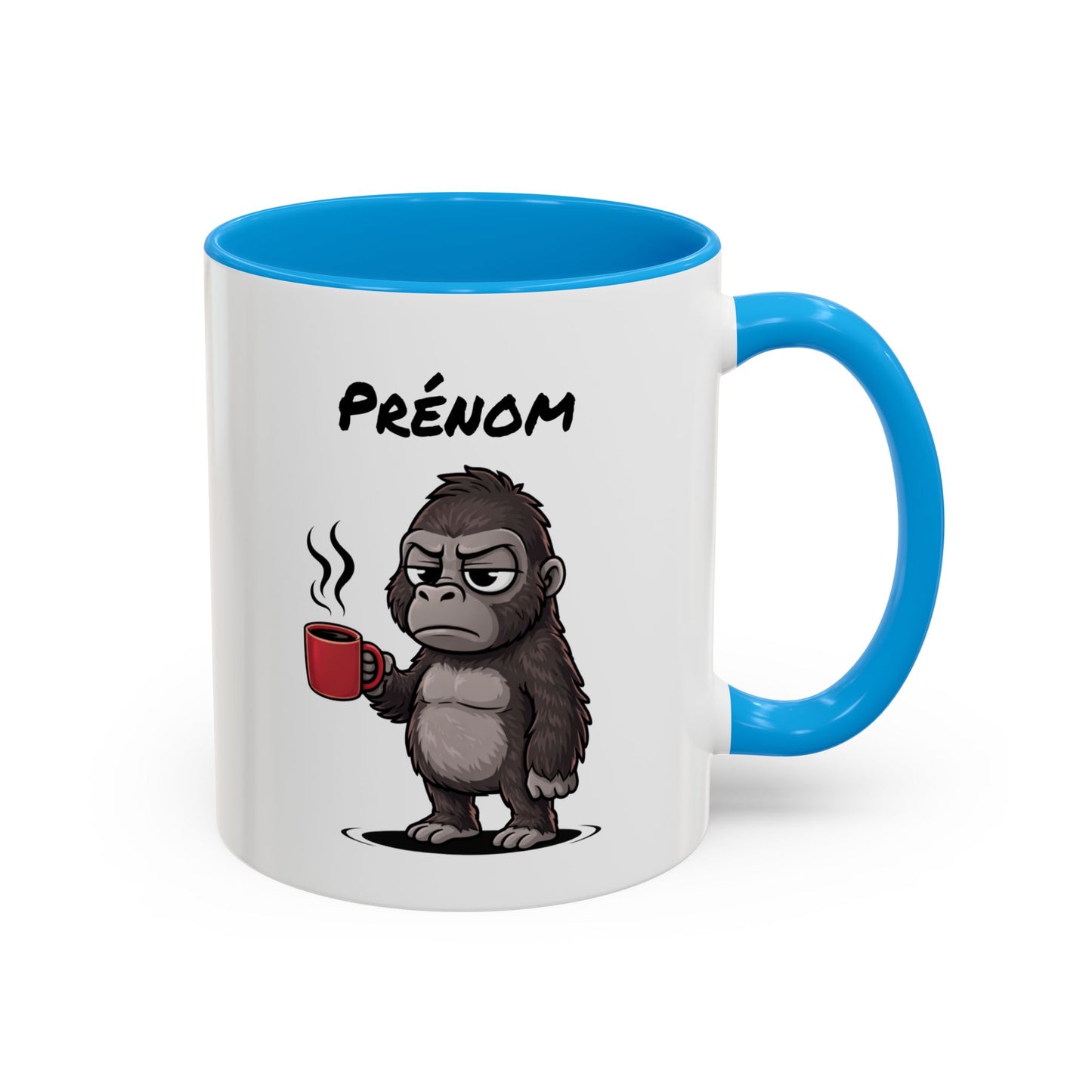 Mug Gorille Fatigué Personnalisable 325ml – Tasse Café Drôle Animal Humour Travail Bureau Réveil Difficile