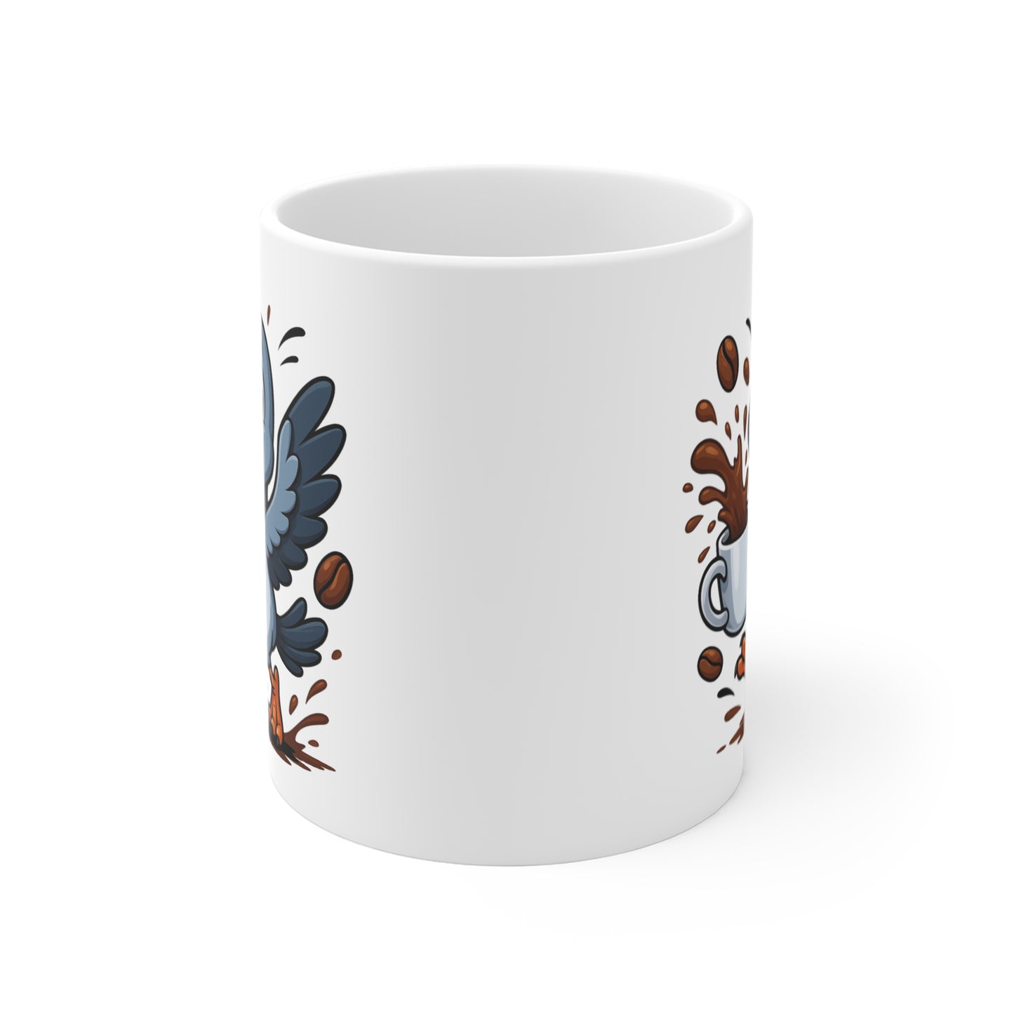 Tasse Pigeon Café – Mug Oiseau Cartoon Rigolo Céramique 325ml – Cadeau Original pour Amoureux du Café et des Animaux