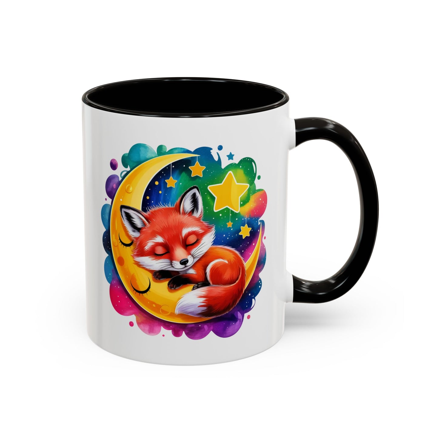 Mug Renard sur la Lune – Tasse Nuit Étoilée Kawaii – Cadeau Mignon et Relaxant – Céramique 325ml