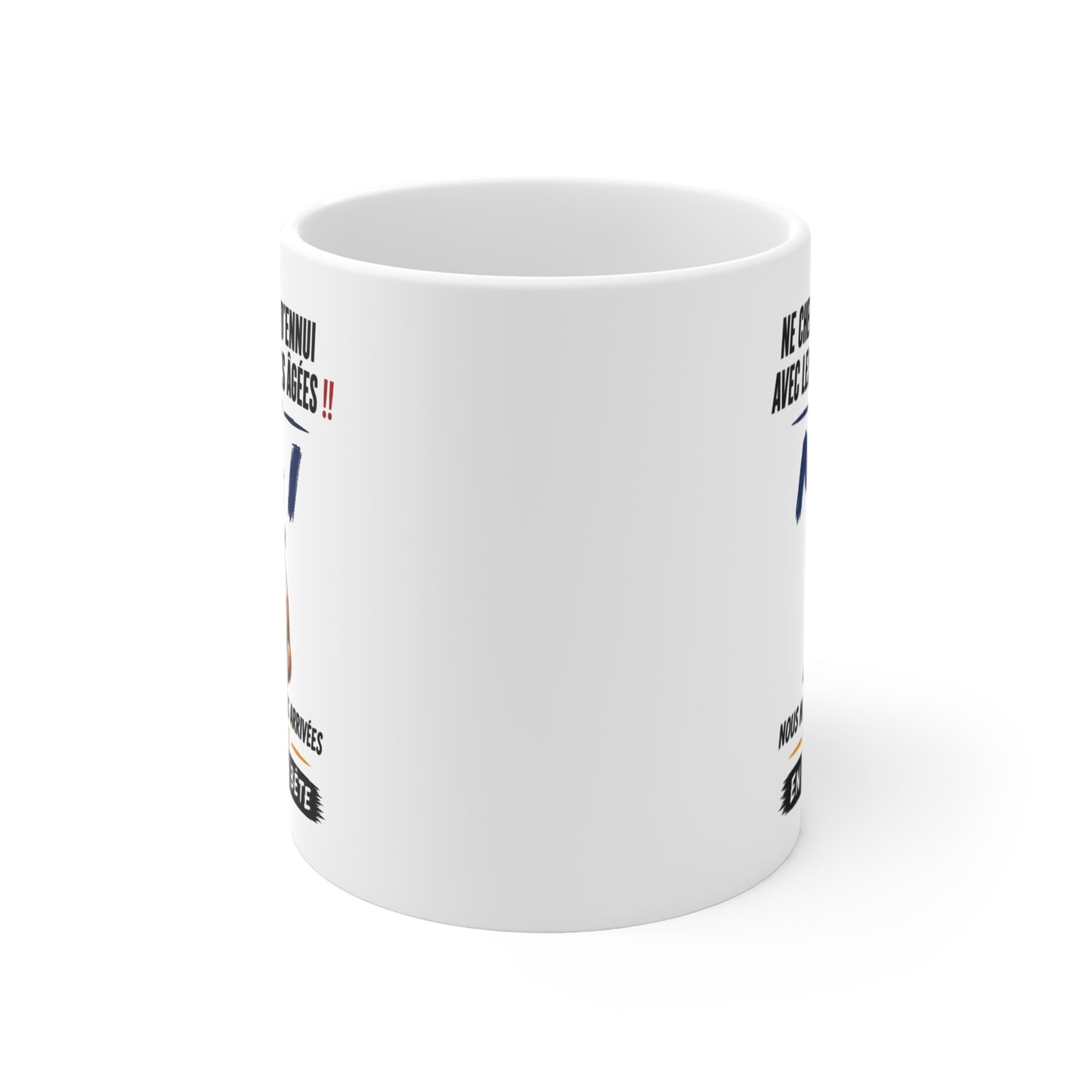 Tasse Retraite Mai Humour – Mug Personne Âgée Bouledogue Drôle – Cadeau Retraité 325ml