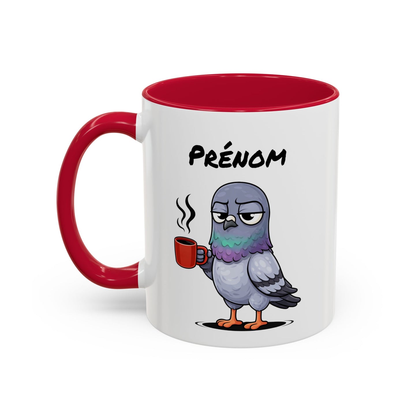 Mug Pigeon Fatigué Personnalisable 325ml – Tasse Café Humour Animal Urbain Drôle Réveil Difficile Bureau