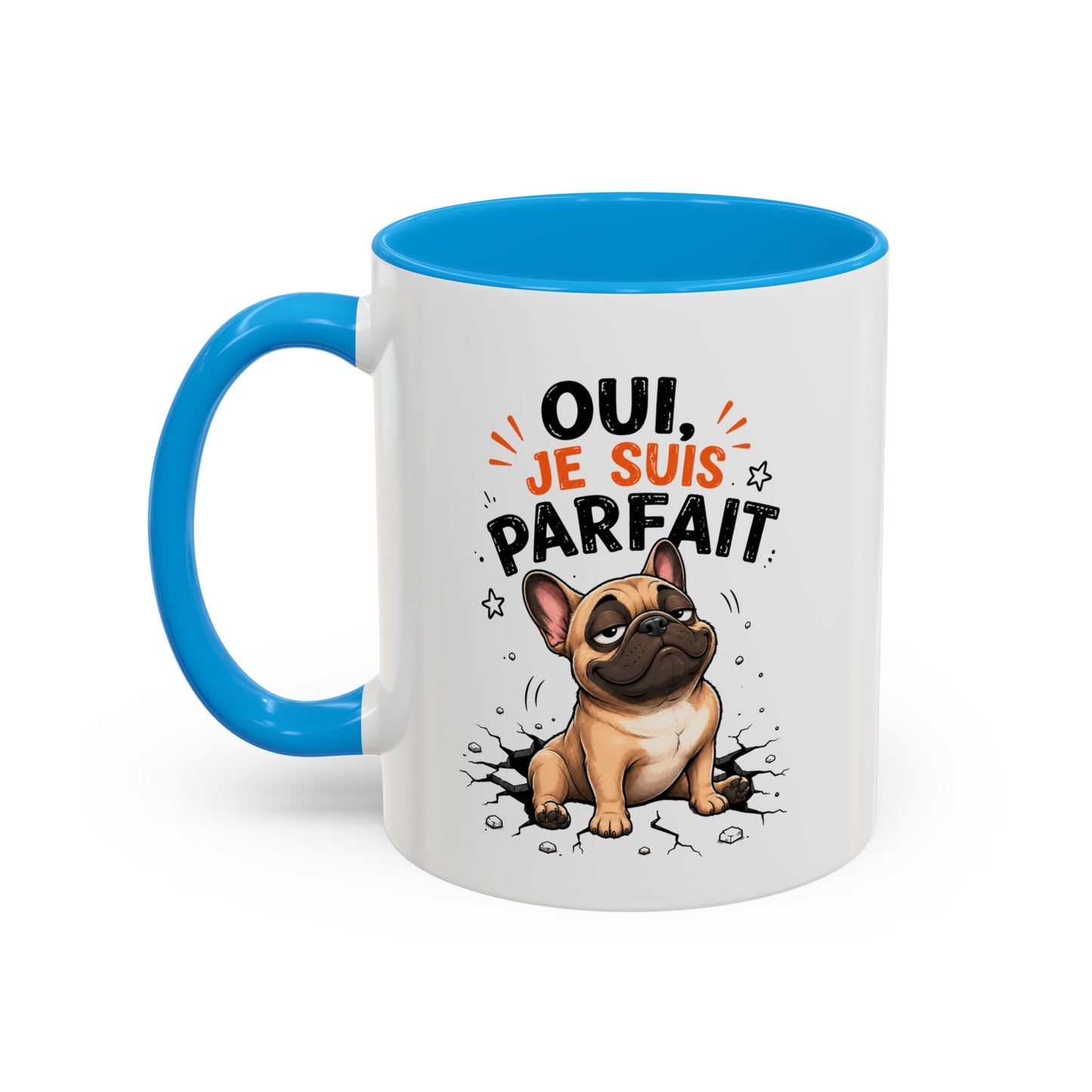 Tasse Bouledogue Français Drôle Homme Femme – Mug Oui Je Suis Parfait – Cadeau Humour Amateur de Chiens 325 ml
