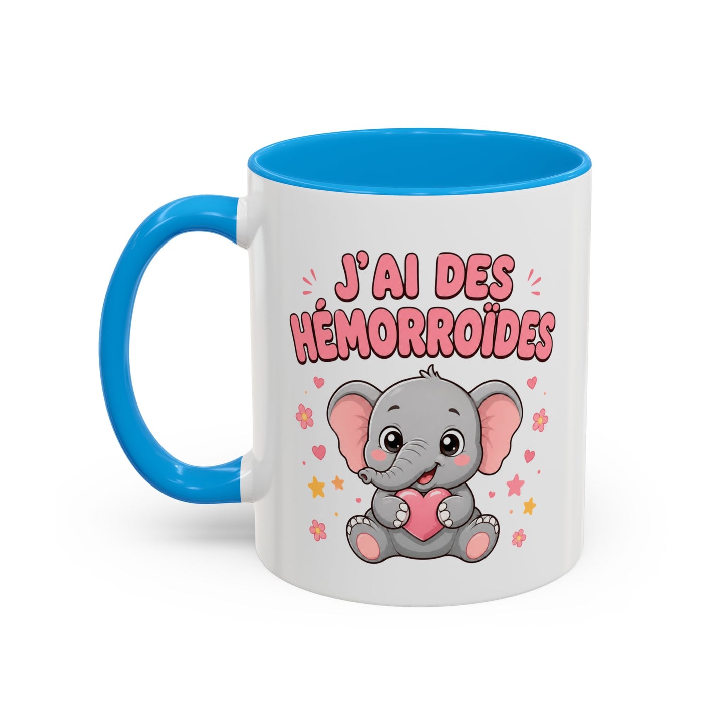 Mug J’ai des Hémorroïdes – Tasse Humour avec Éléphant – Cadeau Drôle et Décalé Homme et Femme