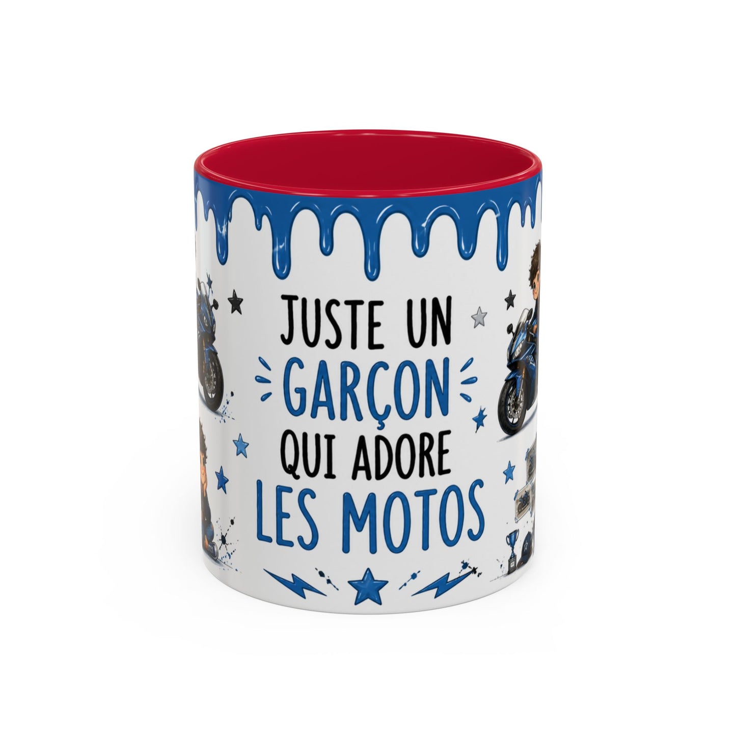 Tasse Juste Un Garçon Qui Adore Les Motos – Mug Moto Sportive et Univers Kawaii – Céramique 325ml