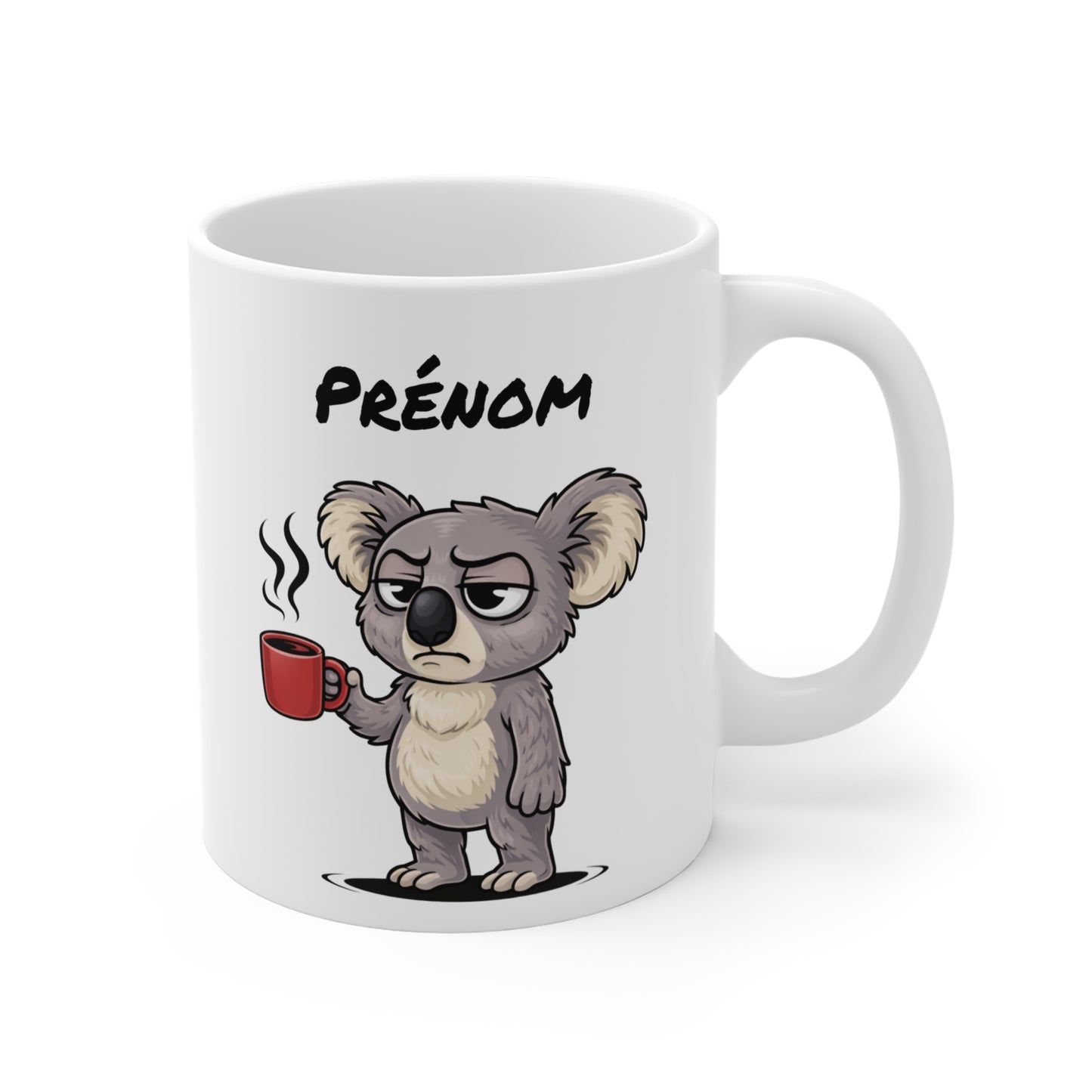 Mug Koala Fatigué Personnalisable 325ml – Tasse Café Humour Animal Mignon Drôle Réveil Difficile Travail Bureau