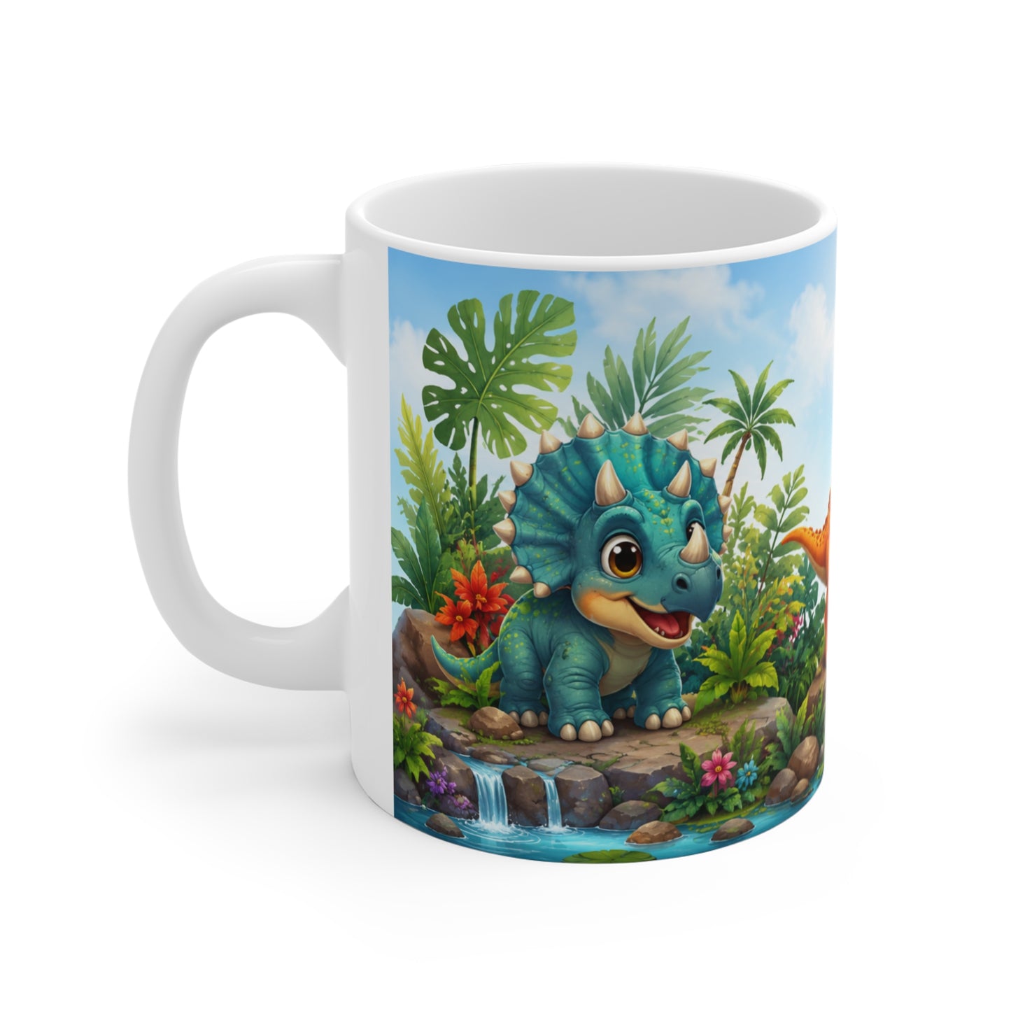 Tasse Dinosaures Bébé Cartoon – Mug Dinosaure Enfant Coloré – Cadeau Garçon Fille 325ml